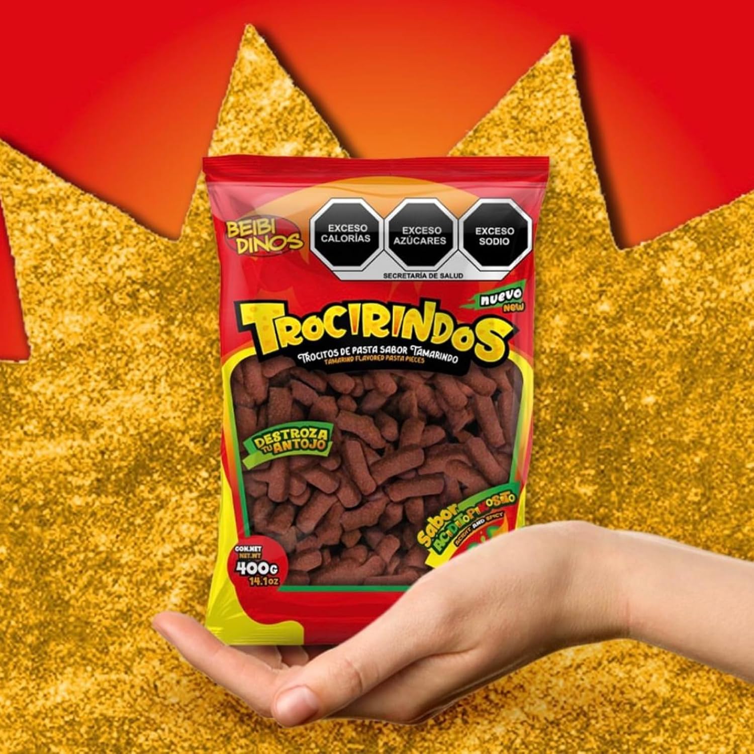 Trocirindos Tamarind Candy with Chili and Saladitos (Salted Plums), Spicy Mexican Candy, Tamarind Paste Bites, 14.11 oz