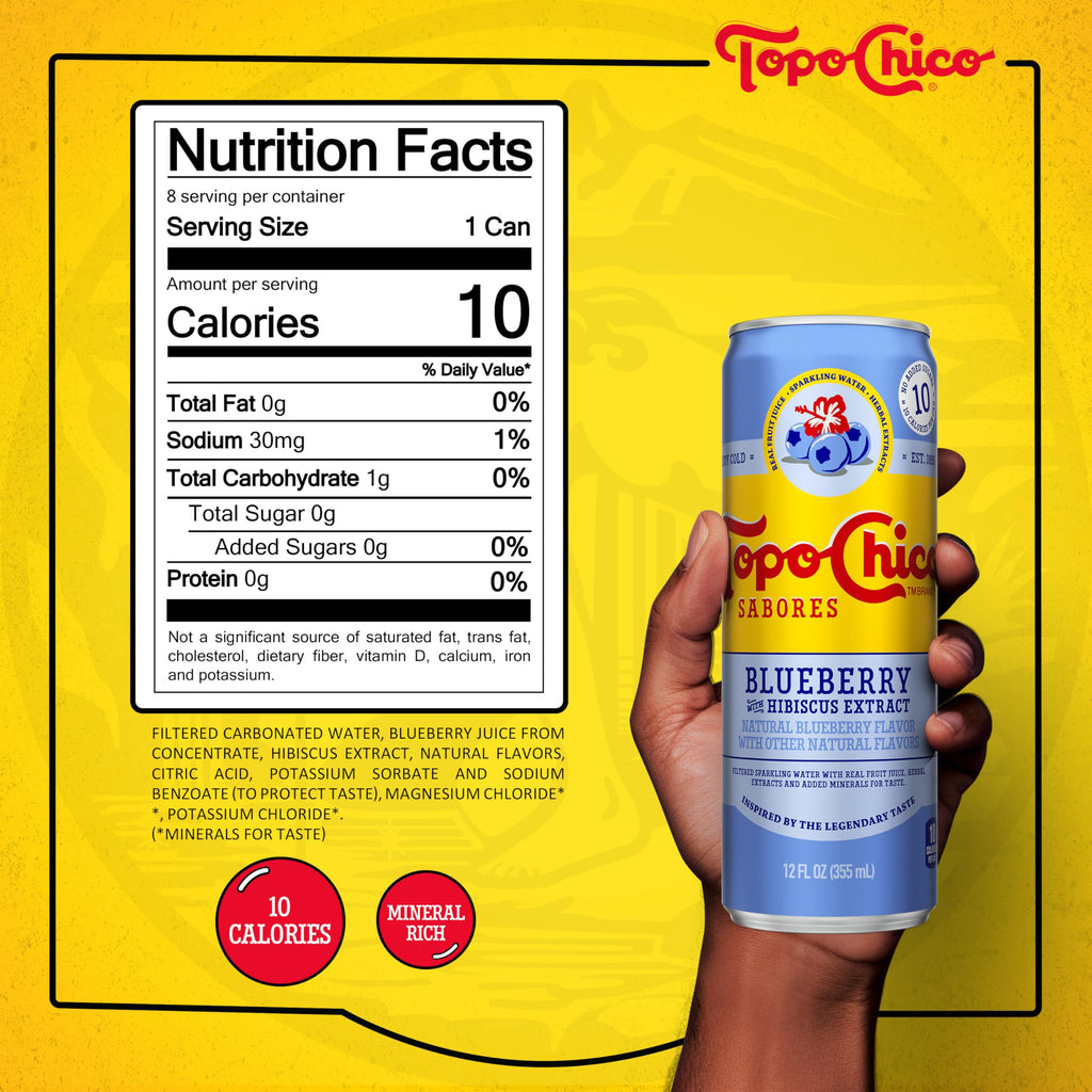 Topo Chico Sabores Lime with Mint Extract Flavored Sparkling Water, 12 fl oz Portable Cans, 8 Pack
