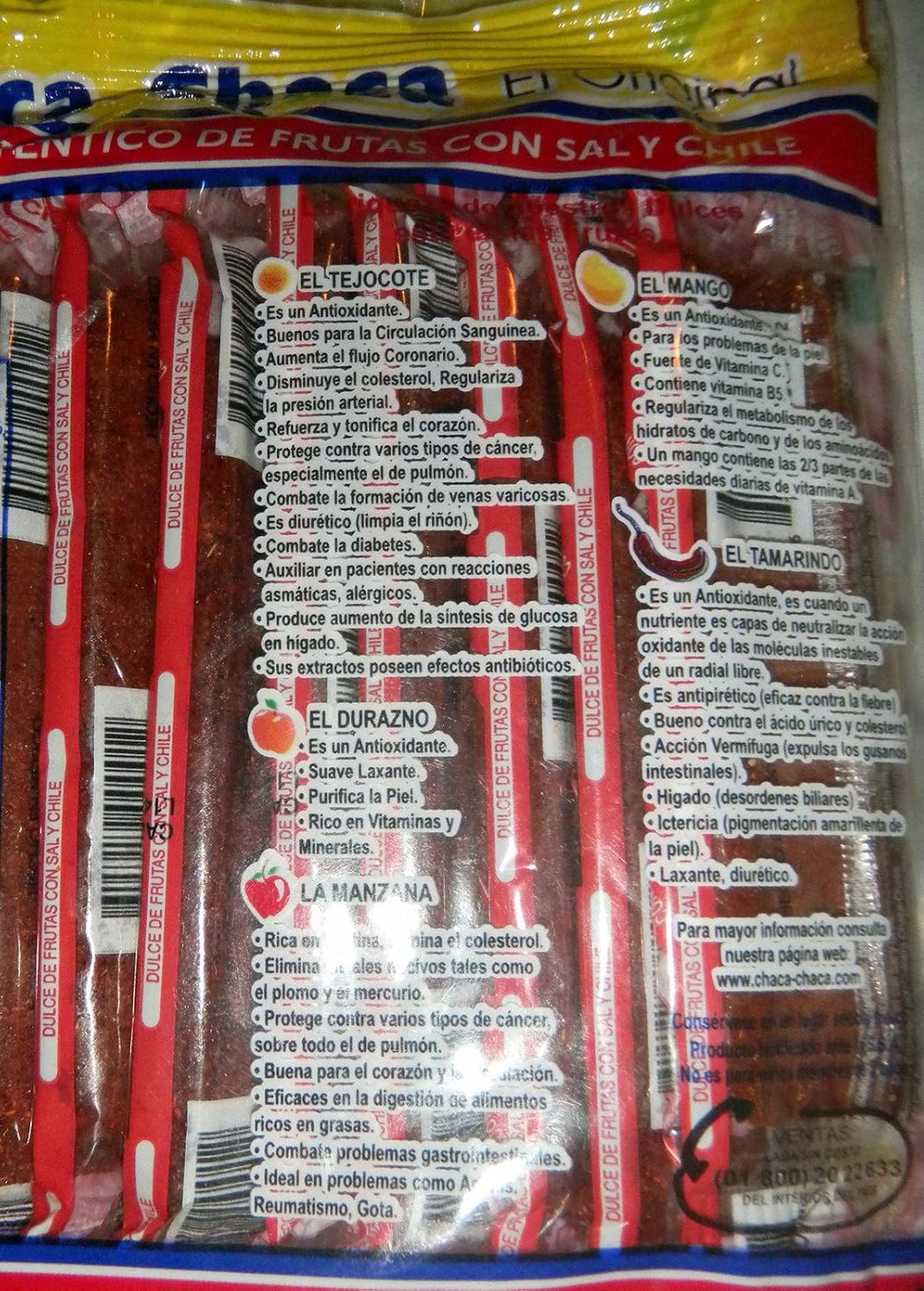 Chaca-Chaca Tamarindo De Frutas Sal Y Chile Tamarind Mexican Candy 10 Pcs…