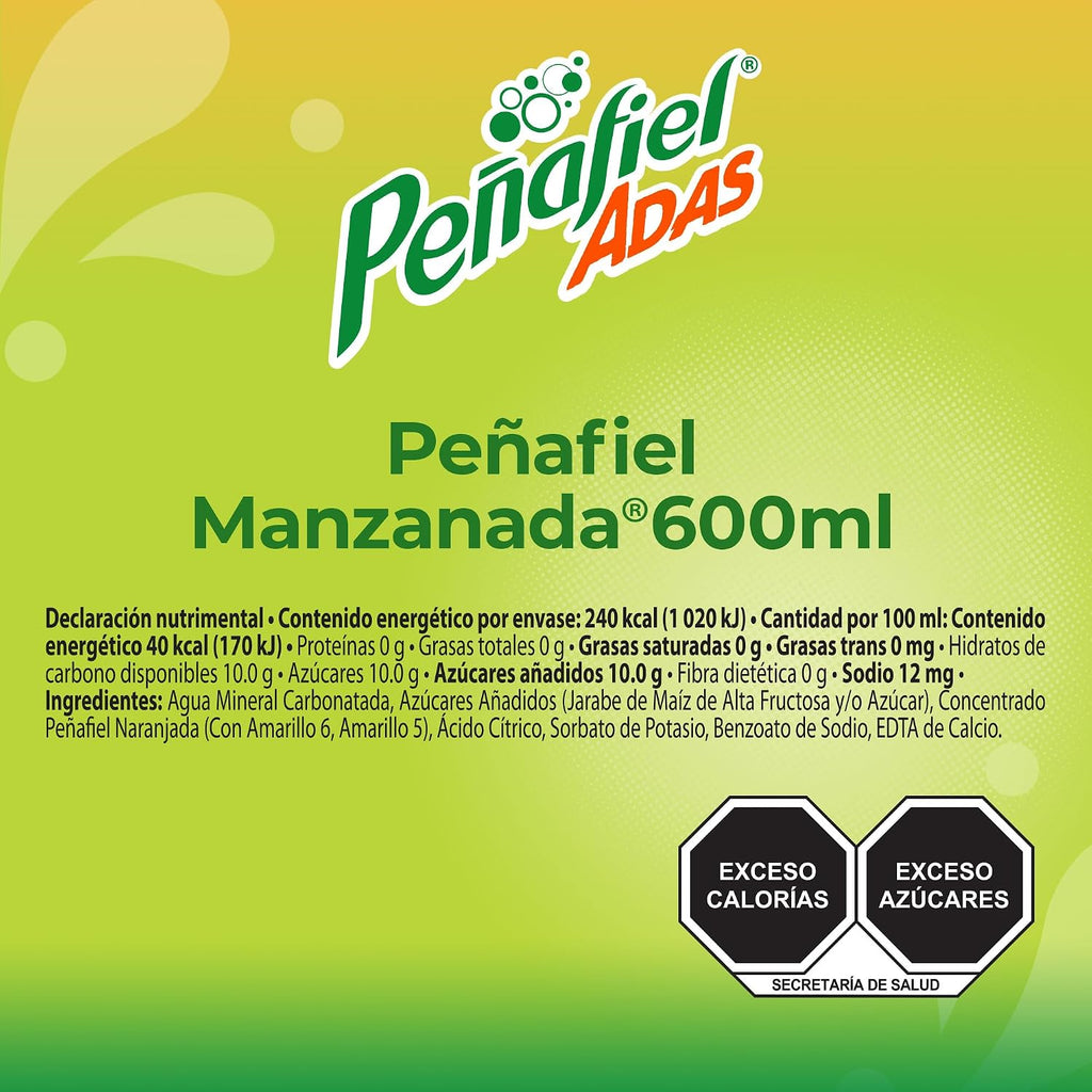 Peñafiel Manzanada, Botella Pet, 600 ml, 12 piezas