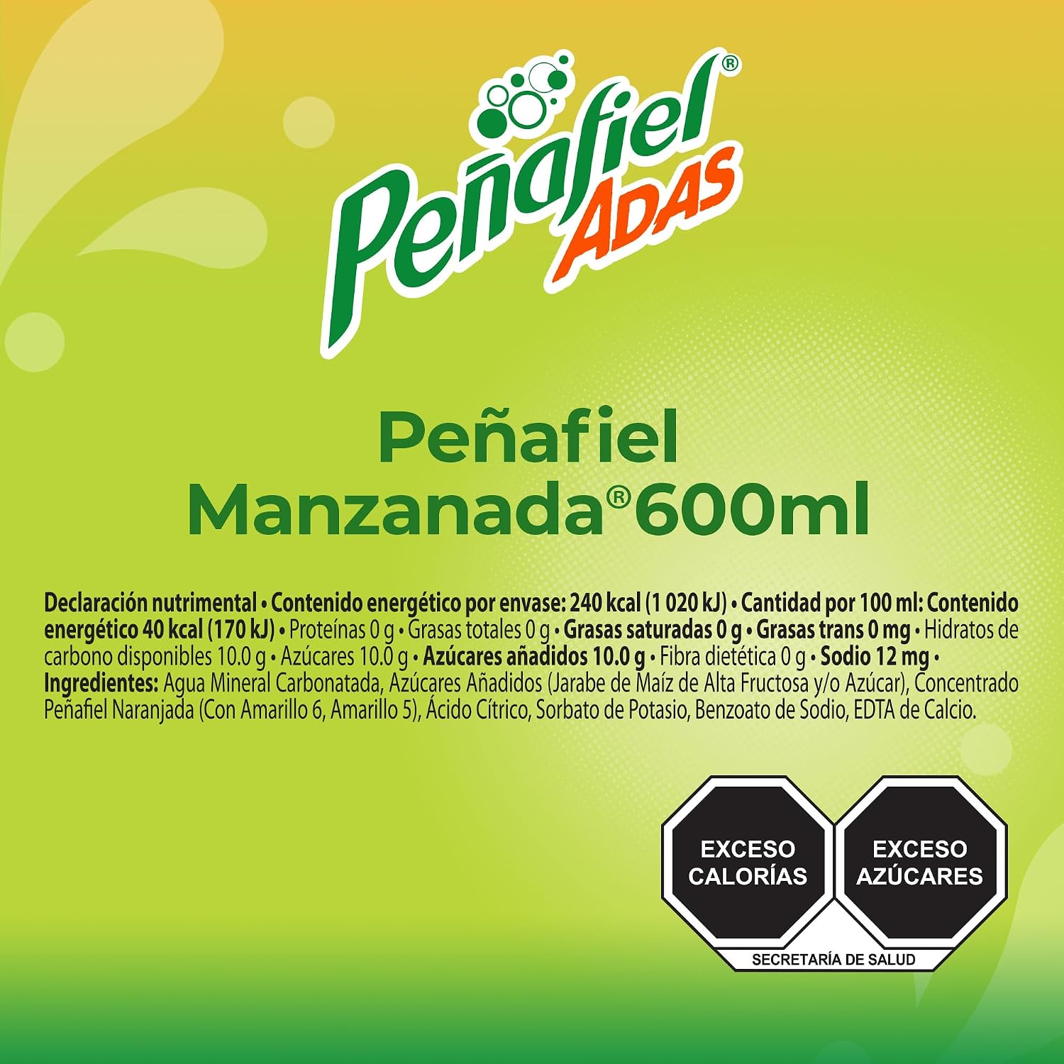 Peñafiel Manzanada, Botella Pet, 600 ml, 12 piezas