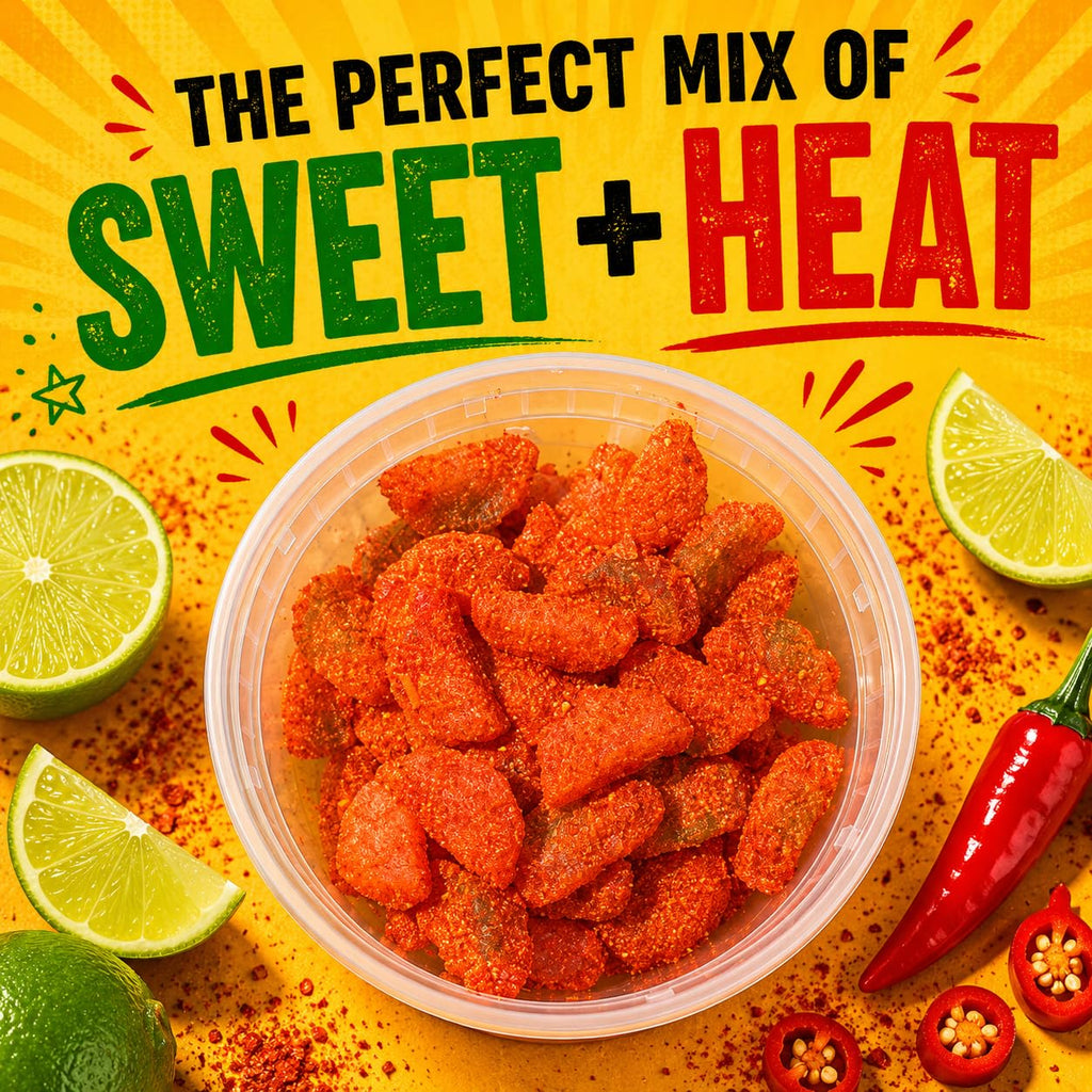 Tijuas Spicy Chamoy Gusherz Fruit Candies | Sweet, Sour & Spicy, Chamoy Coated, Mexican-Style Dulces Enchilados