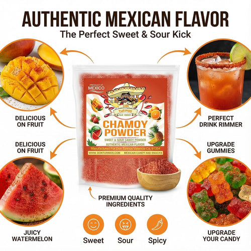 Chamoy Powder 12 oz Bag – Sweet, Spicy, Tangy Mexican Candy Powder for Fruit, Snacks, Candy & Drink Rims – Authentic Flavor Blend with Chile, Lime, Salt and Sugar – Resealable Bulk Pack By Don Turinos
