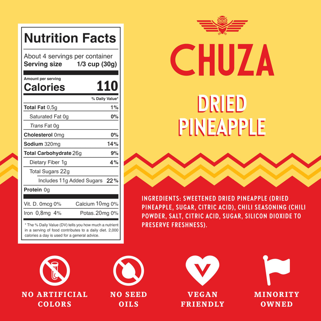 CHUZA Spicy Dried Mango Snacks Bites (4.5 oz. Pack of 2) – Mexican Candy Style Sweet Chili Dried Mango, with Chili Seasoning, Chili Powder, Dried Fruit Snacks, Spicy Snacks