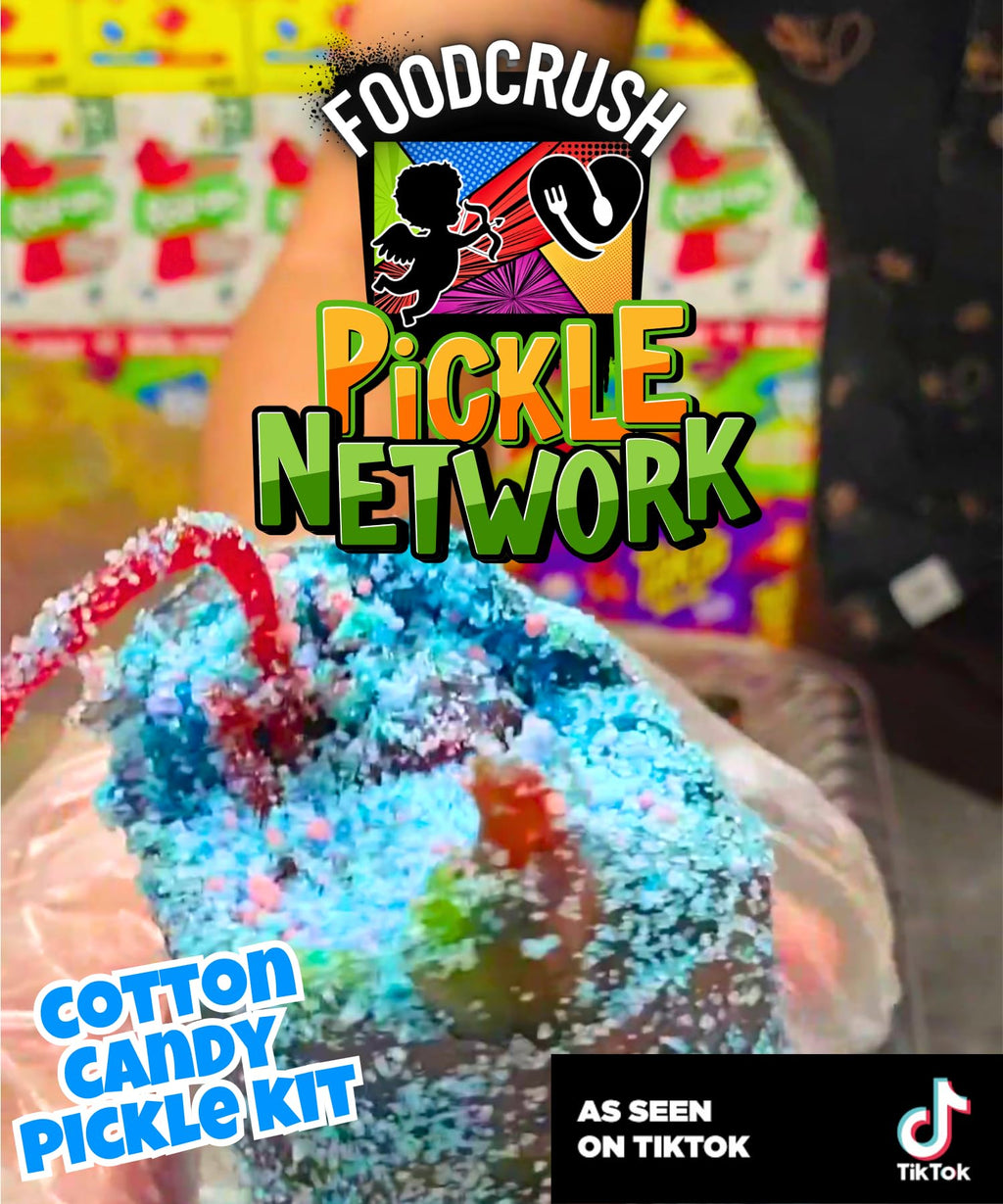 Cotton Candy Pickle Kit Gift Box From Tiktok-With Cotton Candy Crunch, Pop Rocks, Lucas Gusano Chamoy, Skwinkles, gifts for kids teen girls boys