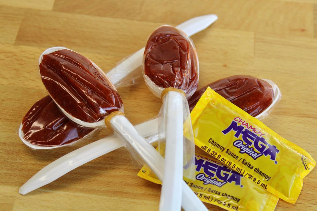 La Helada Mega Cucharas (10ct) 2 Pack - Chamoy Packets inside - Tamarind Spoons - Tamarind Candy - Mexican Candy - Piñata Filler - Party Favors - Goodie Bag Fillers