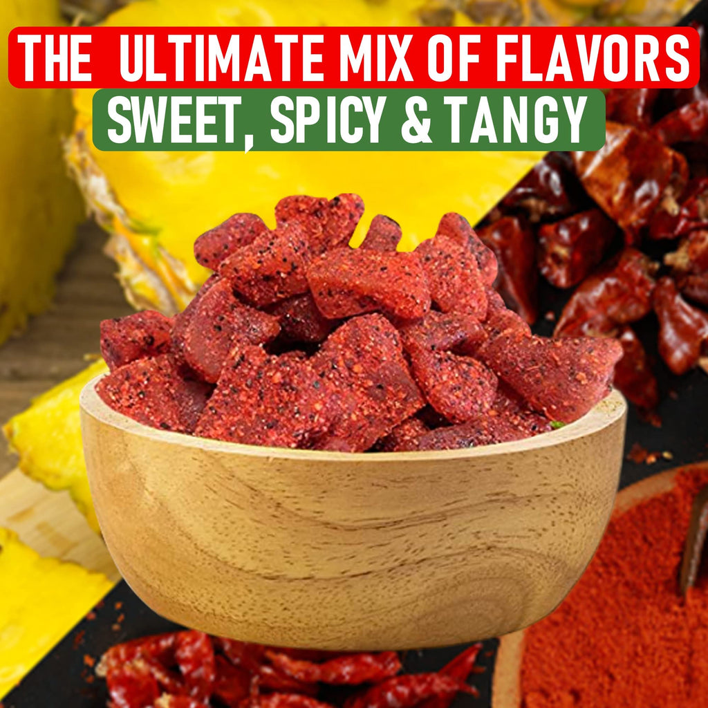 Dried Chili Pineapple Mexican Candy , 8.5 oz, Natural Soft Dry Chunks, Traditional Dulce Mexicano, Sweet and Spicy Flavor, by Don Turinos