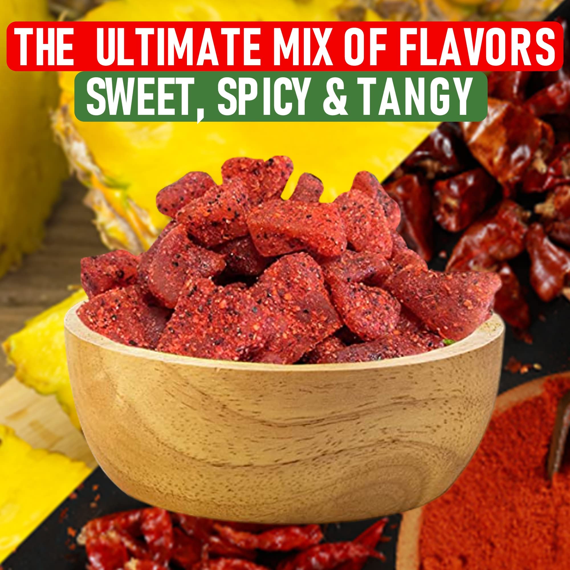 Dried Chili Pineapple Mexican Candy , 8.5 oz, Natural Soft Dry Chunks, Traditional Dulce Mexicano, Sweet and Spicy Flavor, by Don Turinos