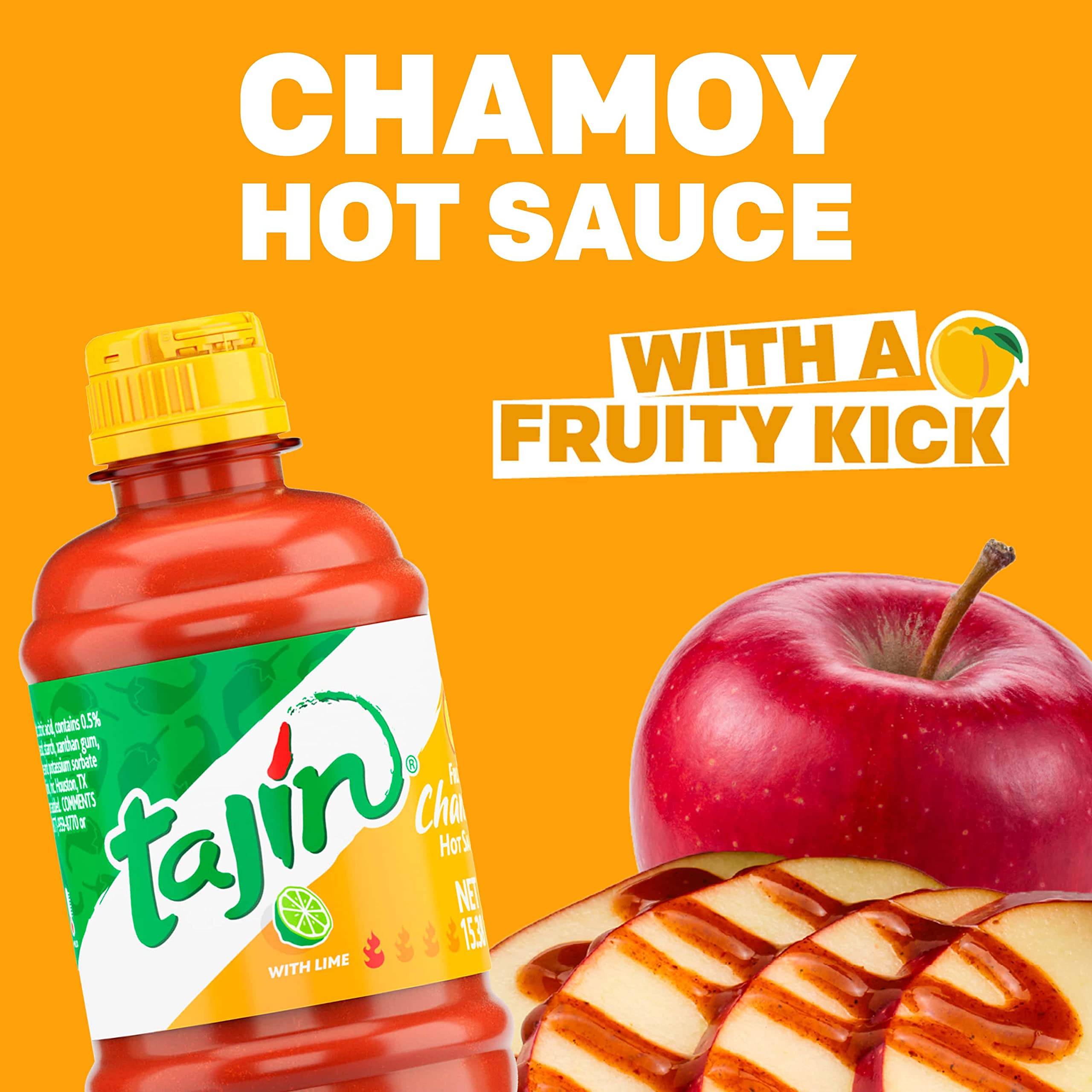 Tajin Fruity Chamoy Sauce, Sweet & Tangy Chamoy for Fruit, Candy, Snacks, Mangonadas & Drinks, 15.38 oz Each (12 Pack)
