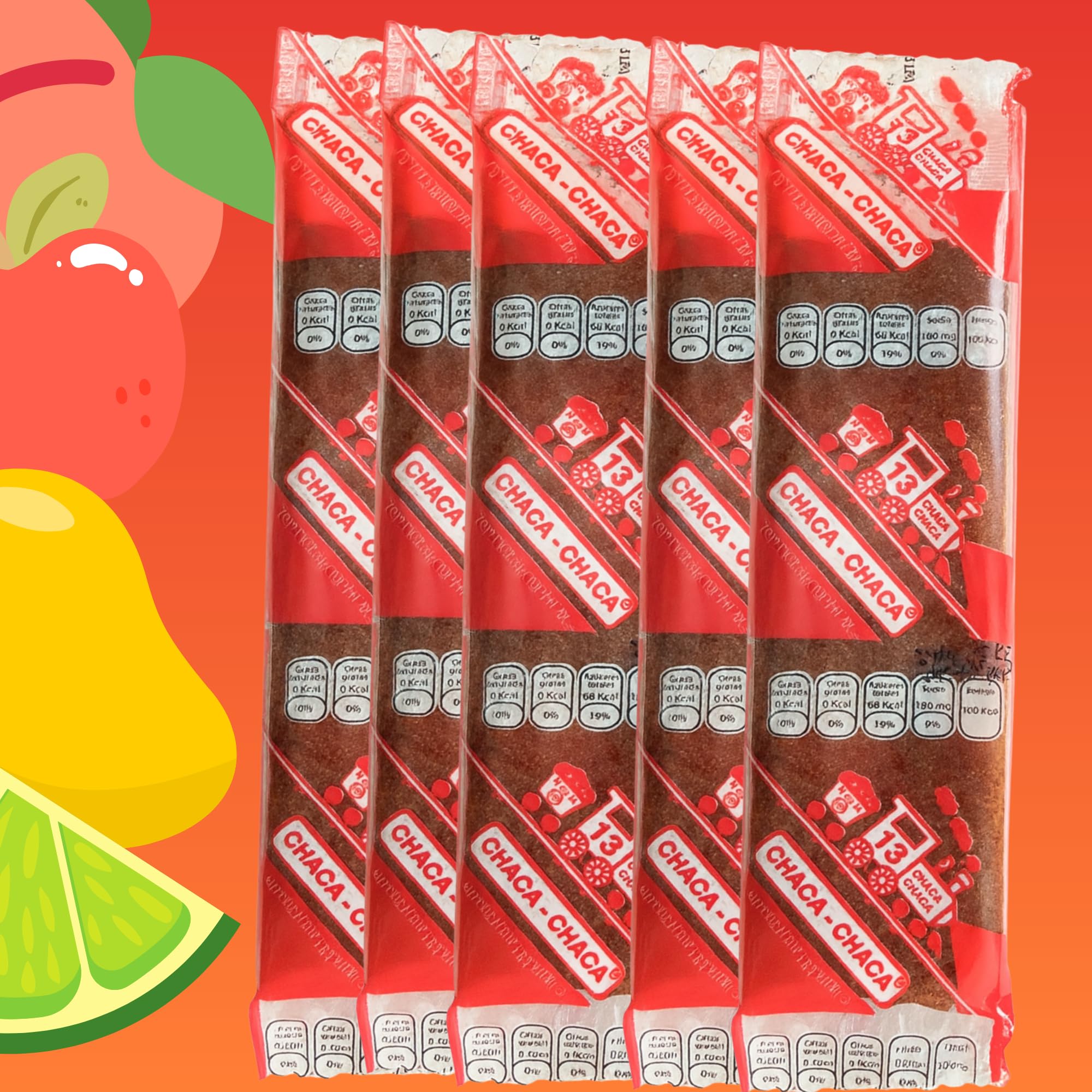 Chaca-Chaca Tamarindo De Frutas - Sal Y Chile Tamarind Mexican Candy, Dulces Mexicanos, 20 Pcs Pack 2 - Authentic Tamarind Candy