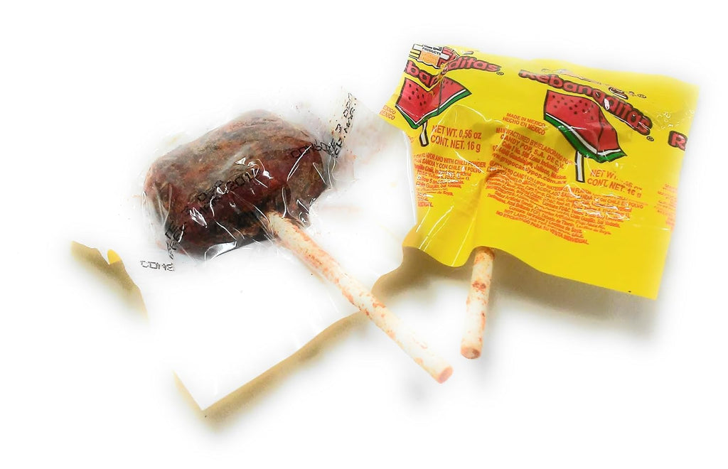 Vero Rebanaditas Paletas Sabor Sandia Hard Candy Chili Covered Lollipops 40 pcs
