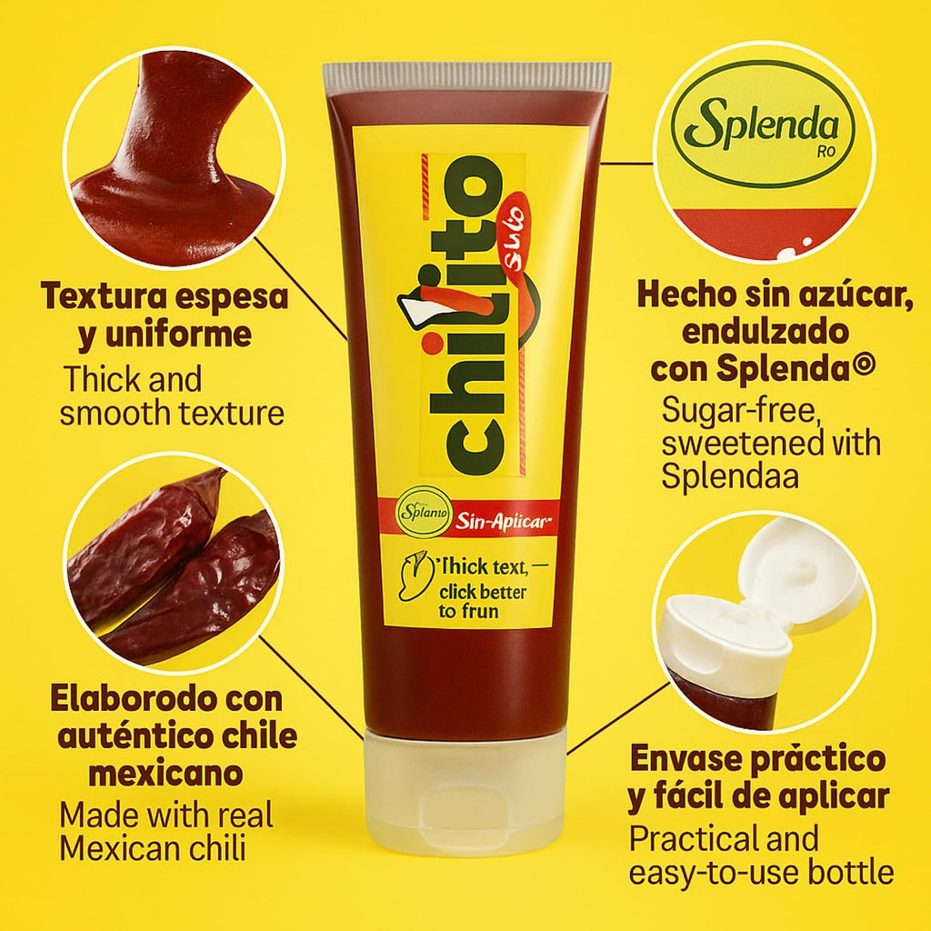 Chilito Sirilo Mexican Sweet Chili Sauce – Sweet, Salty & Spicy Chamoy-Style Sauce with Splenda (sucralose) – Vegan Chili Sauce for Fruit, Snacks, Beer Rims & Drinks, 10.5 oz | 300g