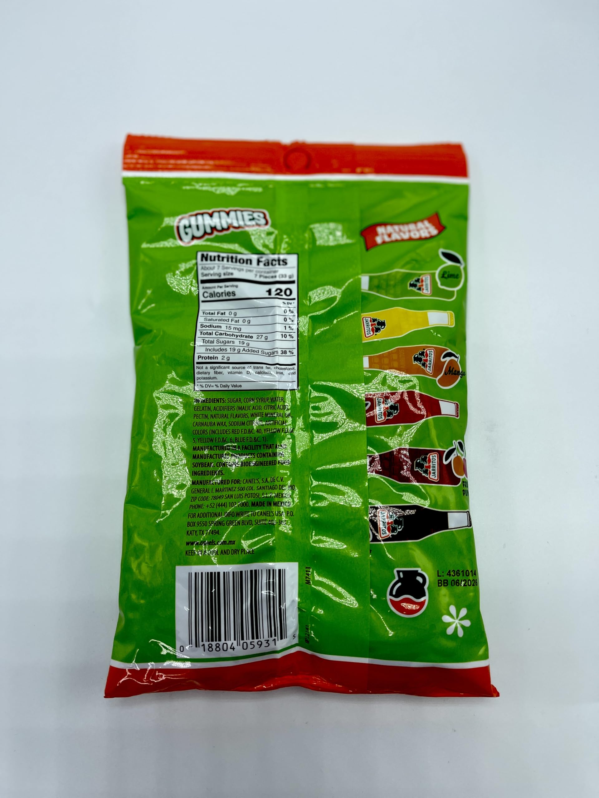 Canel’s Jarritos Gummies Candy – 8 oz Bag – Mixed Fruit Flavors – Vegan Mexican Gummy Treats