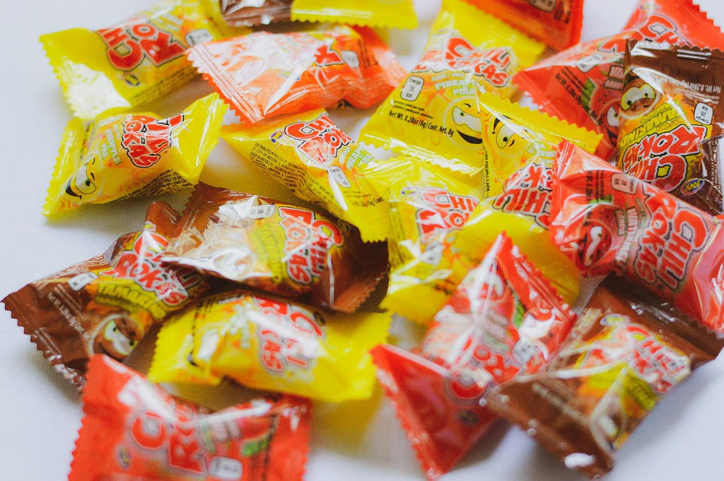 Chili Rokas Revolcadas (18 Pieces, 3 Pack), Assorted Mexican Candies, Sweet and Sour Hard Candy Pieces, Mexican Party Supplies, Chili-Covered Snacks, Individually Wrapped Candies
