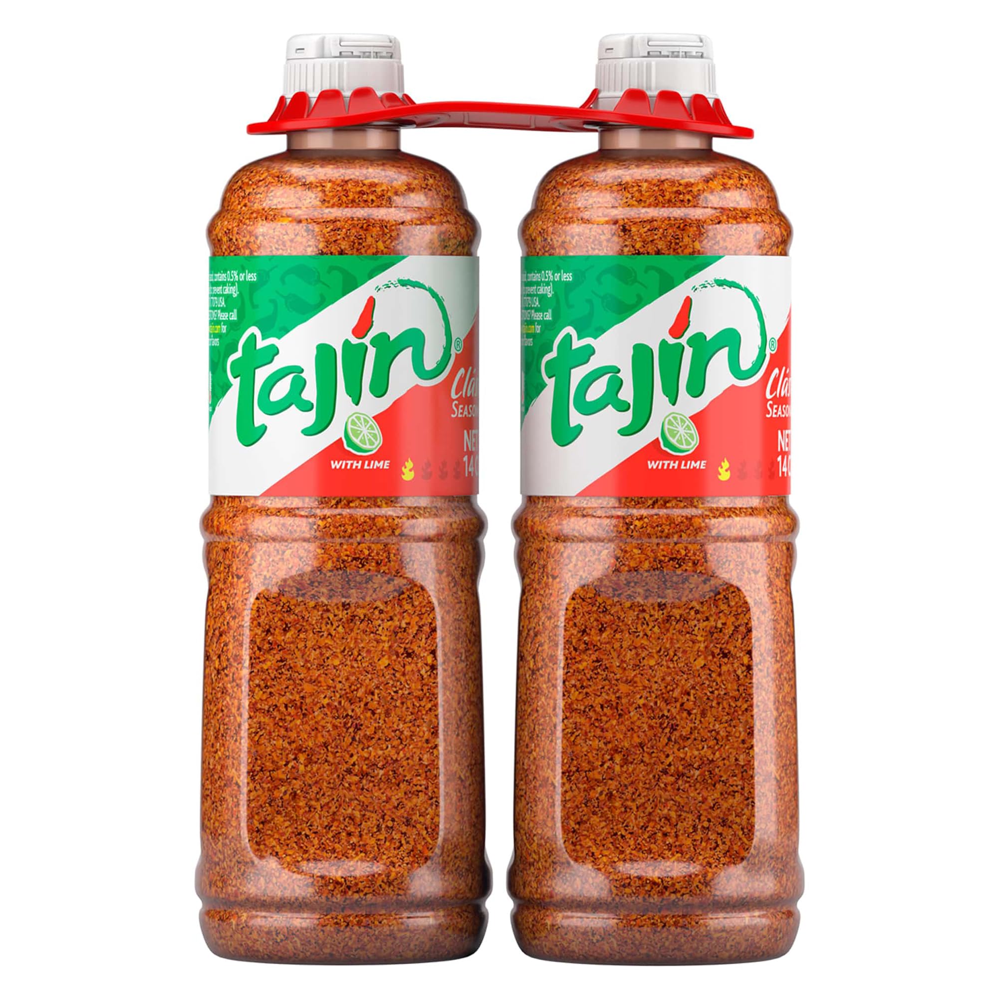Tajin Clásico Seasoning Authentic Mexican Chili Lime Spice Blend for Fruit, Snacks, Tacos and Cocktails, Gluten-Free Zesty Flavor Enhancer 14 oz (Pack of 2)