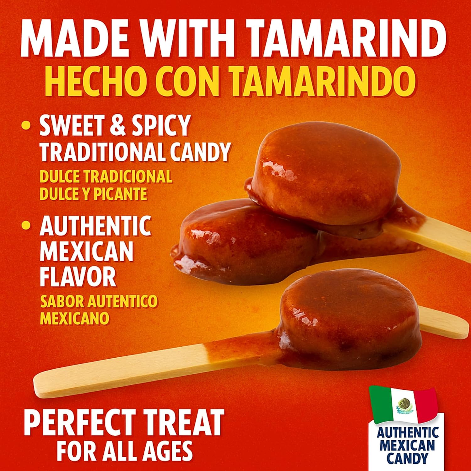 Ricaleta Tamarind Flavored Lollipop - 25 Units of Mexican Lollipops for a Unique Spicy Candy Experience - Perfect Tamarind Candy Treats with Authentic Flavor