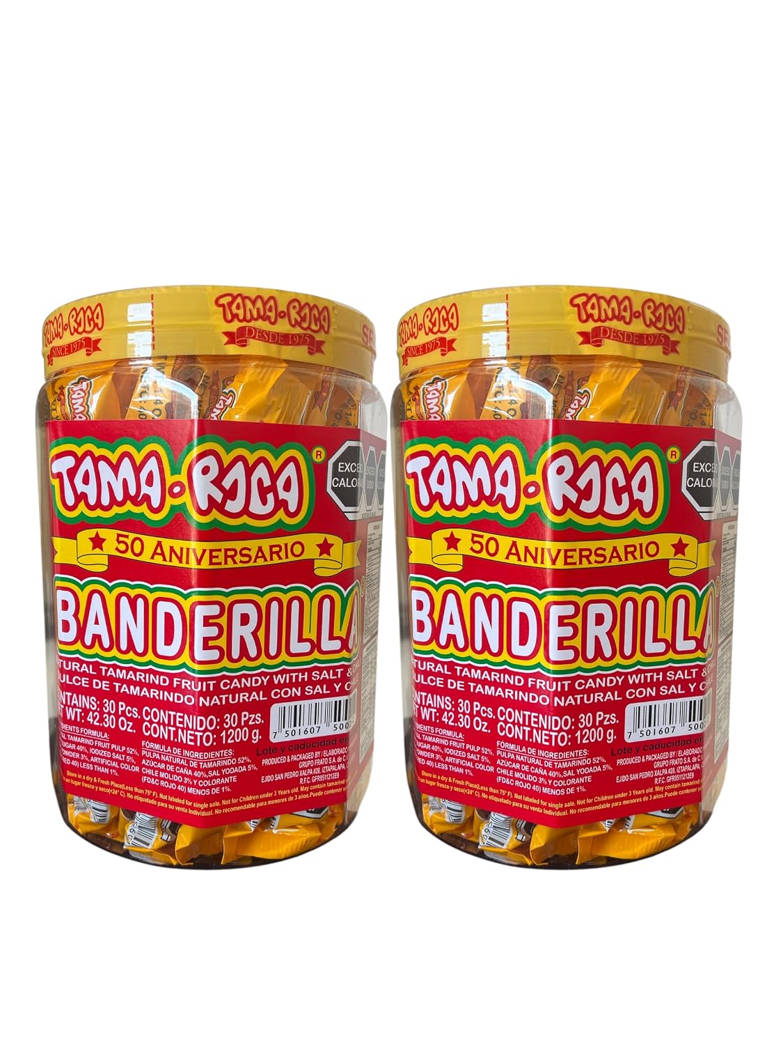 Banderilla Tama-Roca Tamarindo Mexican Candy Sticks. Contains 30 Pieces of Spicy Tamarind Candy With Salt And Chili 42.3 oz. (Pack of 2)