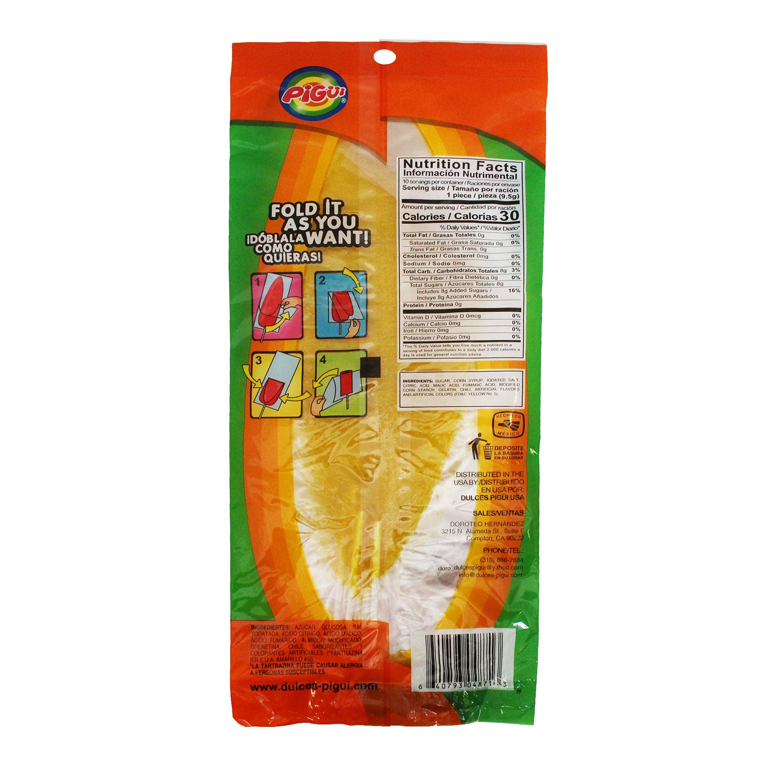 Dulces Pigui Slaps Green Apple Flavor Paletas Mexican Candy (10 Lollipops)