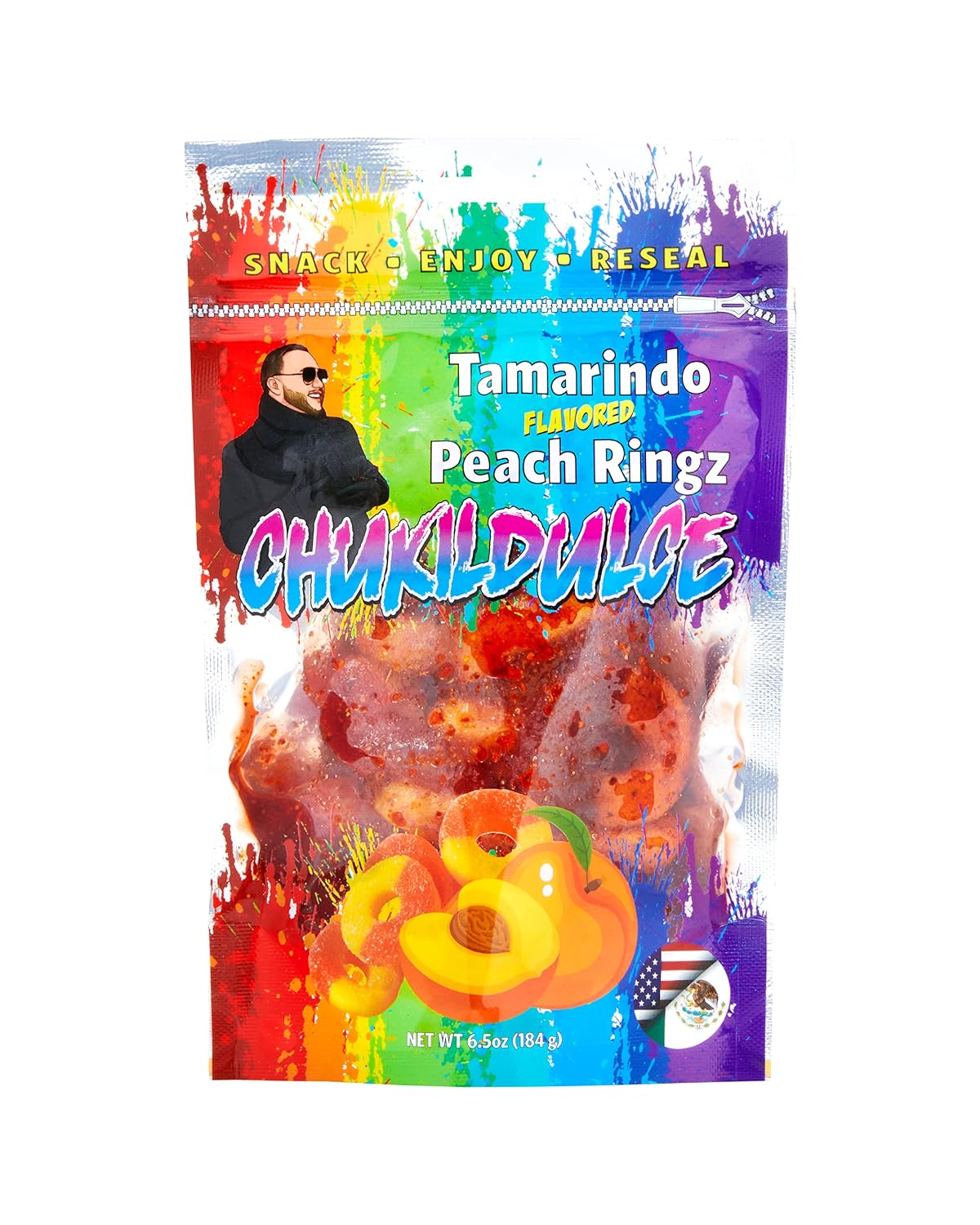 Chukilada peach rings, chamoy gummies
