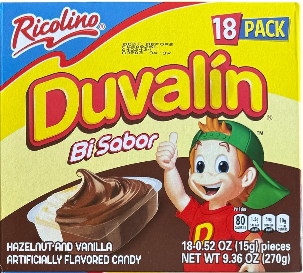 Duvalin Mexican Sweets Strawberry-Vanilla, Hazelnut-Vanilla, Hazelnut-Strawberry and Tri-Flavor Pack of 4 Boxes 72 Count Total