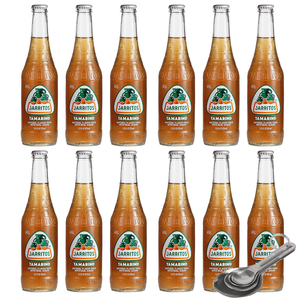 [Pack of 12] [Free Measuring Spoon] Jarritos Soft Drink, Shipping w/ Pulp Shipper For Safer Shipping - 12.5 Fl Oz (Tamarind)