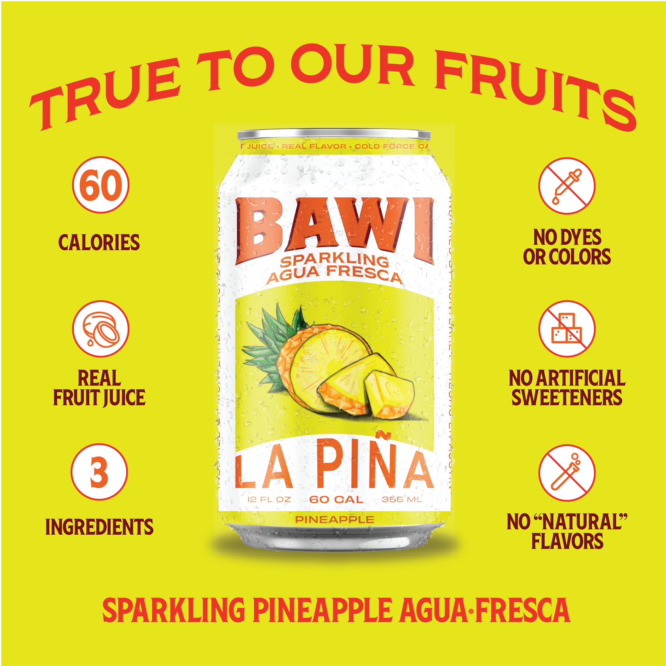 Bawi La Guayaba Sparkling Agua Fresca, Pink Guava with hints of Orange and Hibiscus, 12 Pack, 480 ml