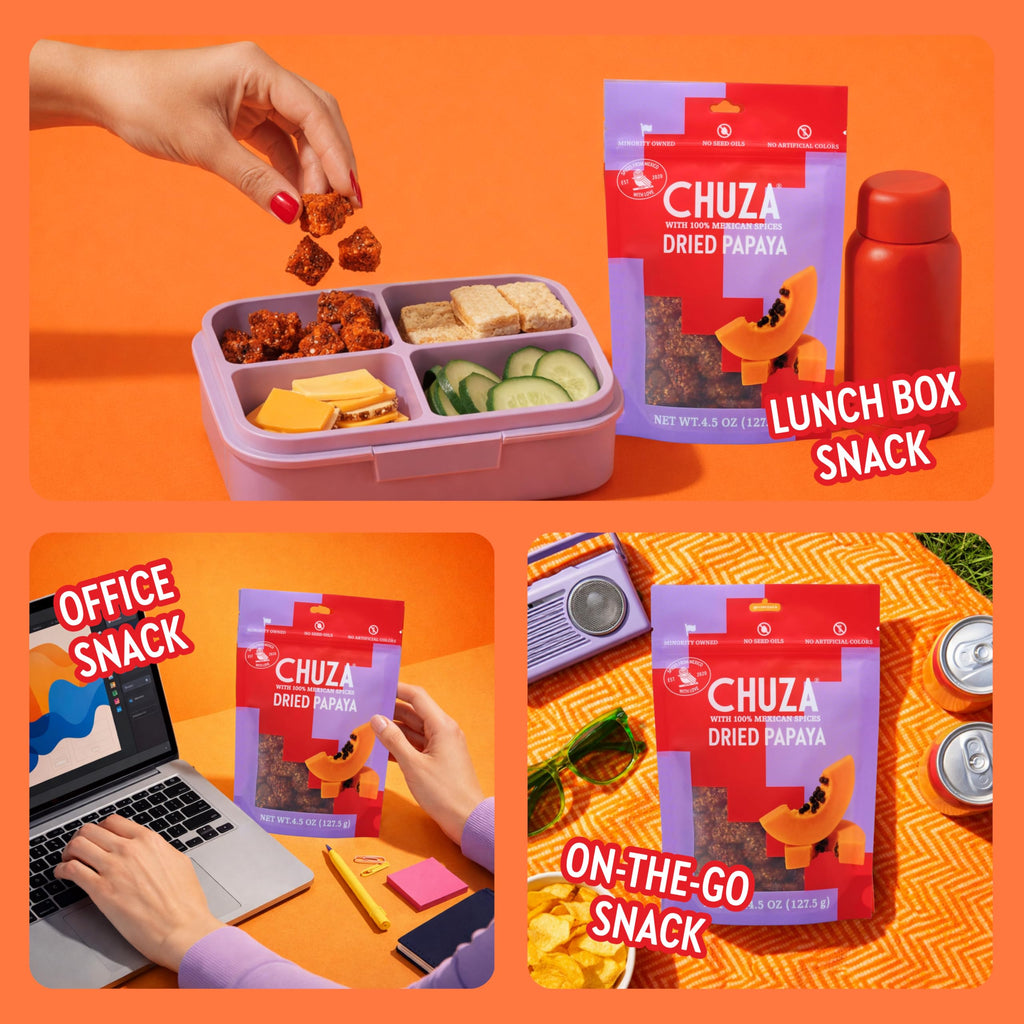 CHUZA Spicy Dried Mango Snacks Bites (4.5 oz. Pack of 2) – Mexican Candy Style Sweet Chili Dried Mango, with Chili Seasoning, Chili Powder, Dried Fruit Snacks, Spicy Snacks