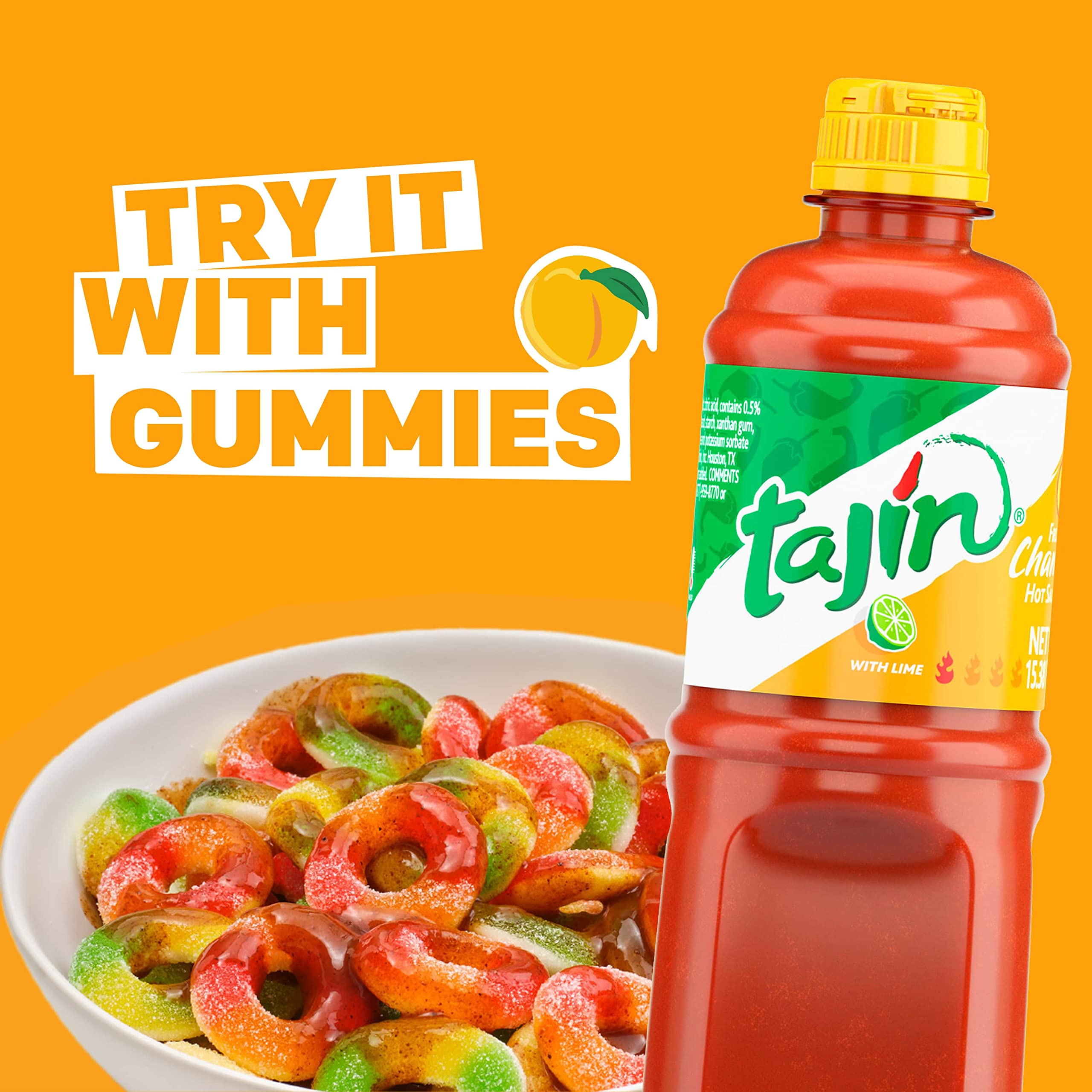 Tajin Fruity Chamoy Sauce, Sweet & Tangy Chamoy for Fruit, Candy, Snacks, Mangonadas & Drinks, 15.38 oz Each (12 Pack)