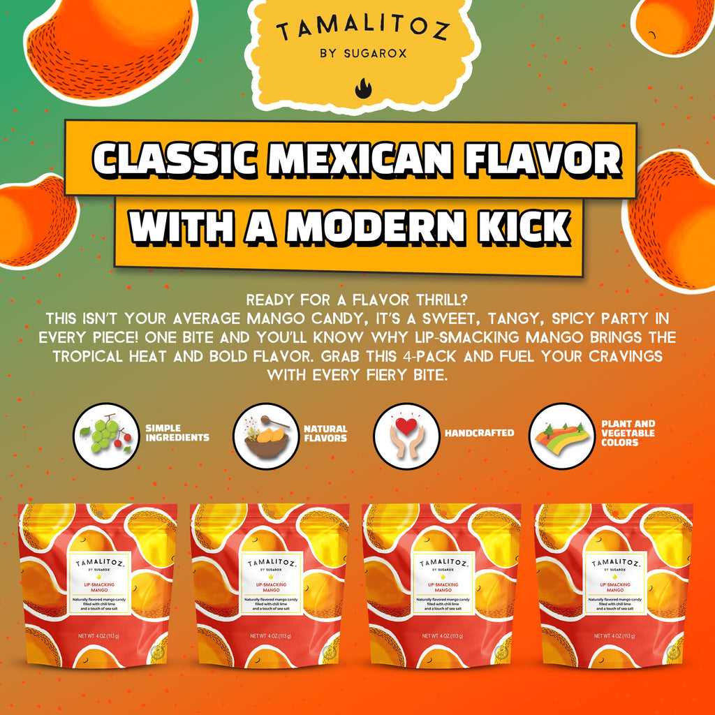 Tamalitoz Cherry, It’s a Fire – Spicy Cherry Mexican Hard Candy Filled with Chile, Lime & Sea Salt Center, Handcrafted Fruit Candy, Gluten-Free, Kosher, No Artificial Colors – 2 Bags (4oz Each)