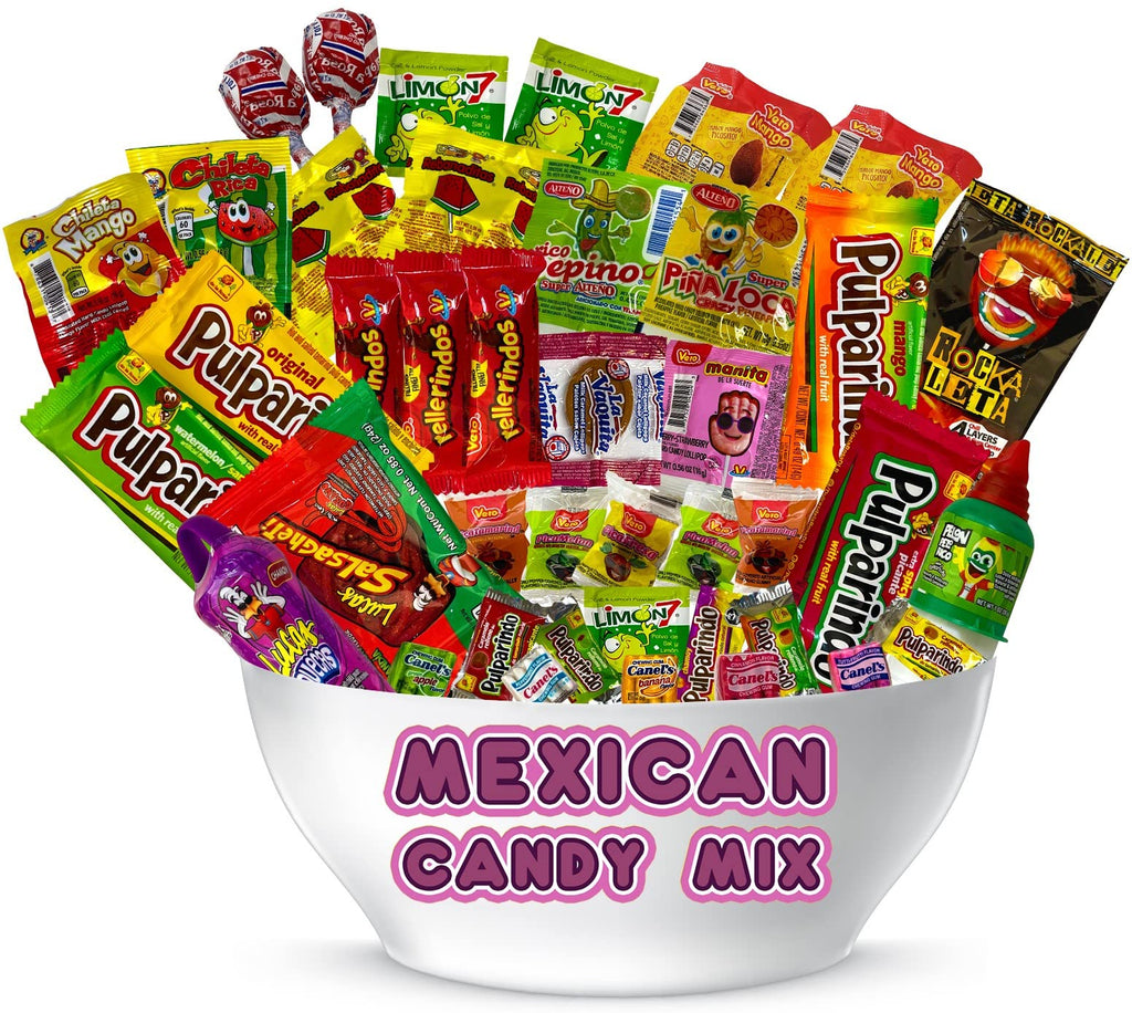 Mexican Candy Mix Dulces Mexicanos surtidos candy, Such as Sweet, Sour and Chili with Tangy taste of our Variety Pack (50 Count) by LookOn.