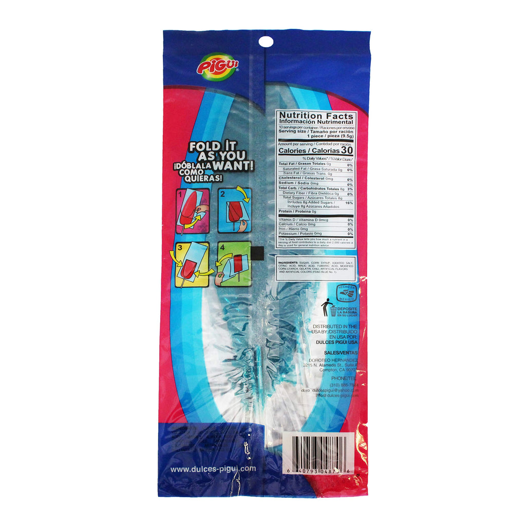 Dulces Pigui Slaps Green Apple Flavor Paletas Mexican Candy (10 Lollipops)