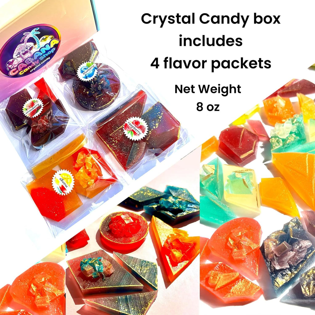 Viral Candy Variety Box | TikTok Viral Candy Kit | Crystal Candy | Cabana Candy Shop Kohakutou Gemstone Candy | Sour Gushers in Chamoy | Candy Gift Box