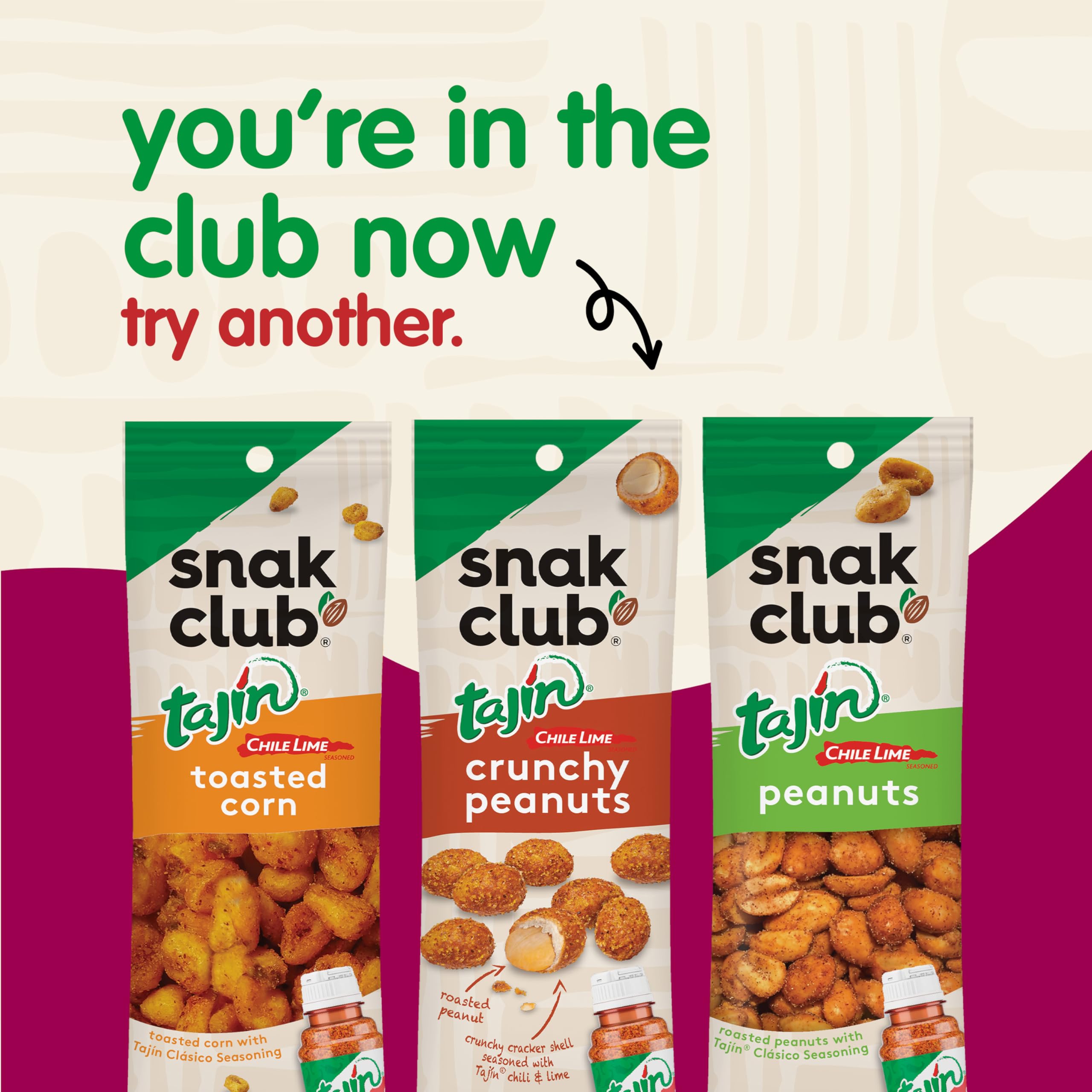 Snak Club Tajin Gummy Candy Fruit Rings, Gummies with Chili and Lime Seasoning, Mild Spice, Gluten-Free and Vegan Snacks, Assorted Variety, Mango, Pineapple, Peach, Watermelon, Snack Size 12 Pack