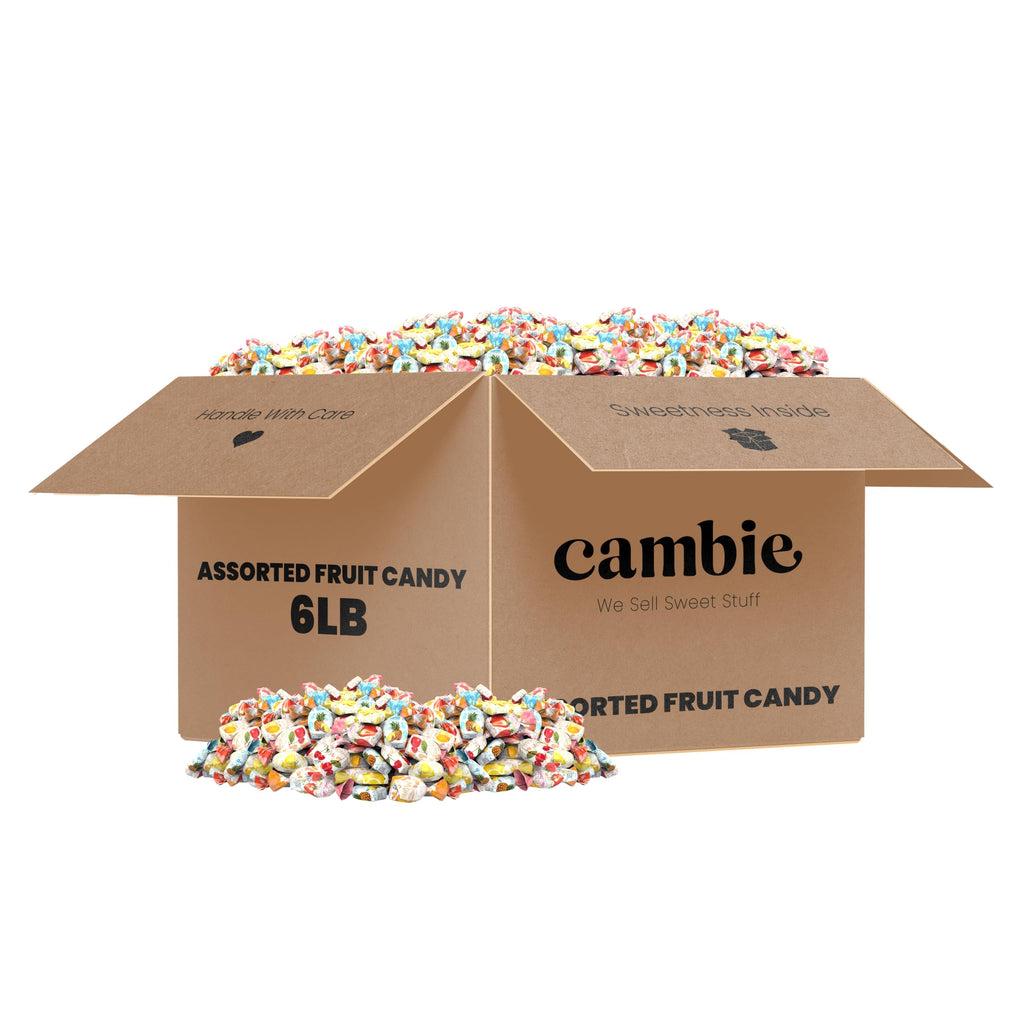 Strawberry Hard Candy Individually Wrapped by Cambie, 2 lbs of Strawberry Candy with a Deliciously Sweet Hard Exterior with a Soft, Fruit-Filled Center