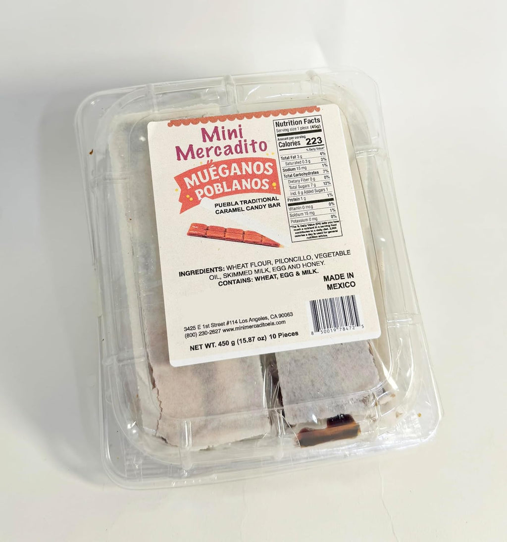 Muégano de Puebla – 10 Traditional Mexican Candy Pieces | Authentic Honey-Coated Snack | Classic Mexican Treat from Puebla