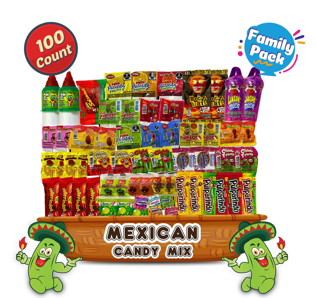 Mexican Candy Mix Dulces Mexicanos surtidos candy, Such as Sweet, Sour and Chili with Tangy taste of our Variety Pack (50 Count) by LookOn.