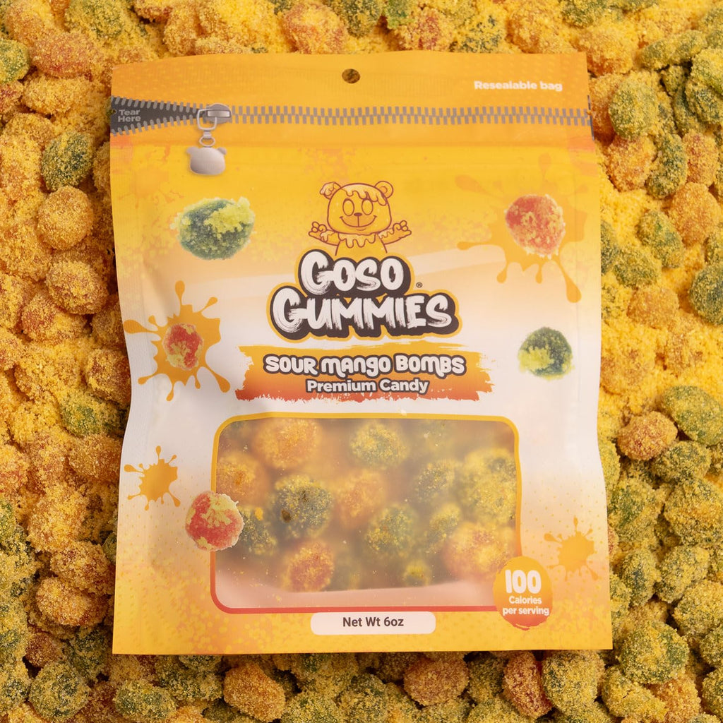 Goso Gummies Spicy Chamoy Gusher Bombs – 6oz Resealable Bag – Tangy Chamoy Filled Gusher Candy