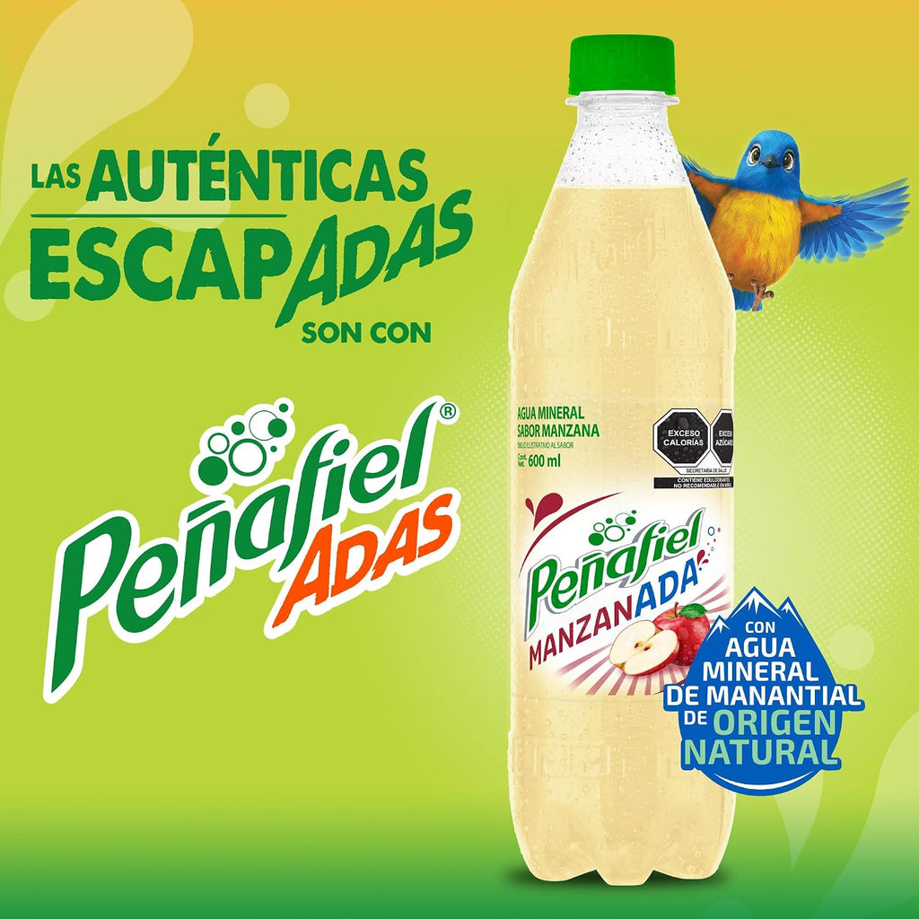 Peñafiel Manzanada, Botella Pet, 600 ml, 12 piezas