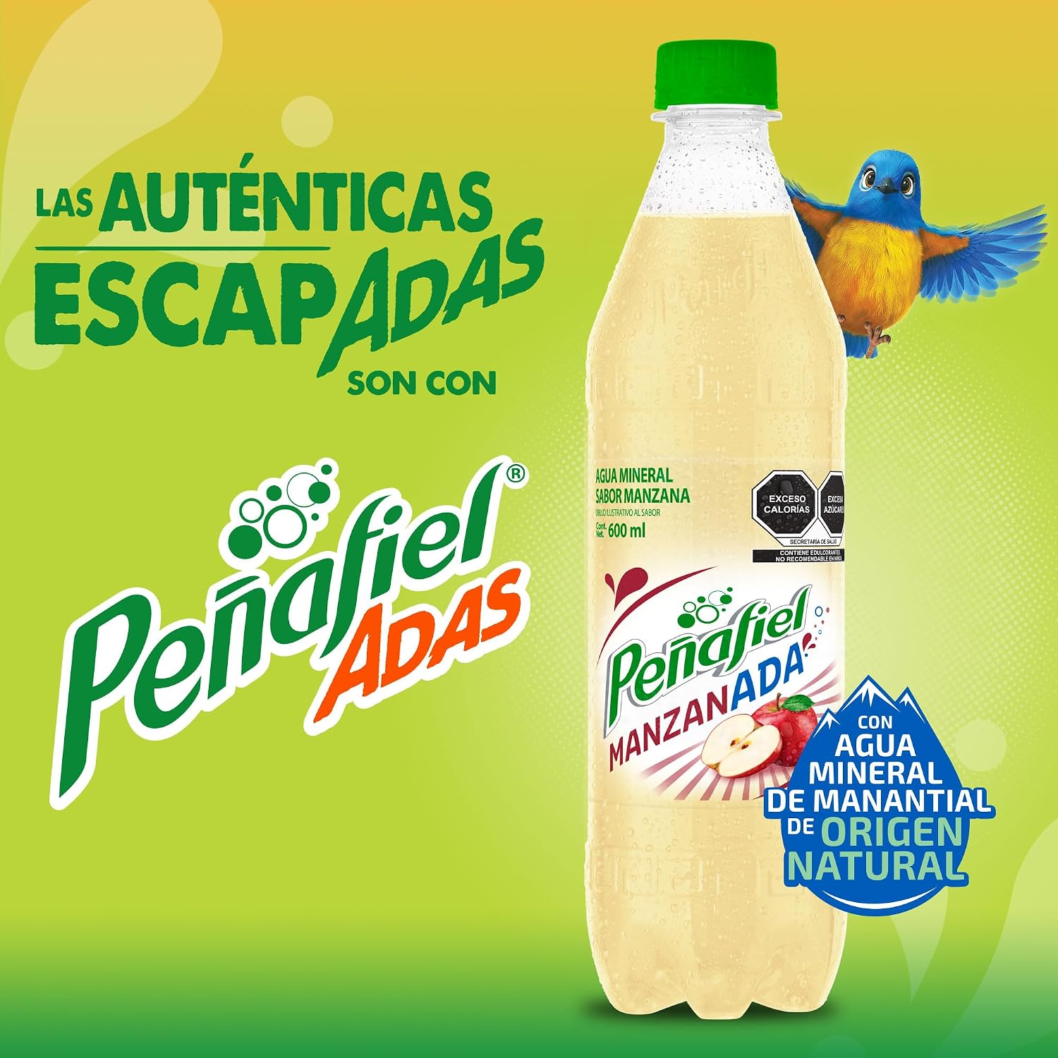 Peñafiel Manzanada, Botella Pet, 600 ml, 12 piezas