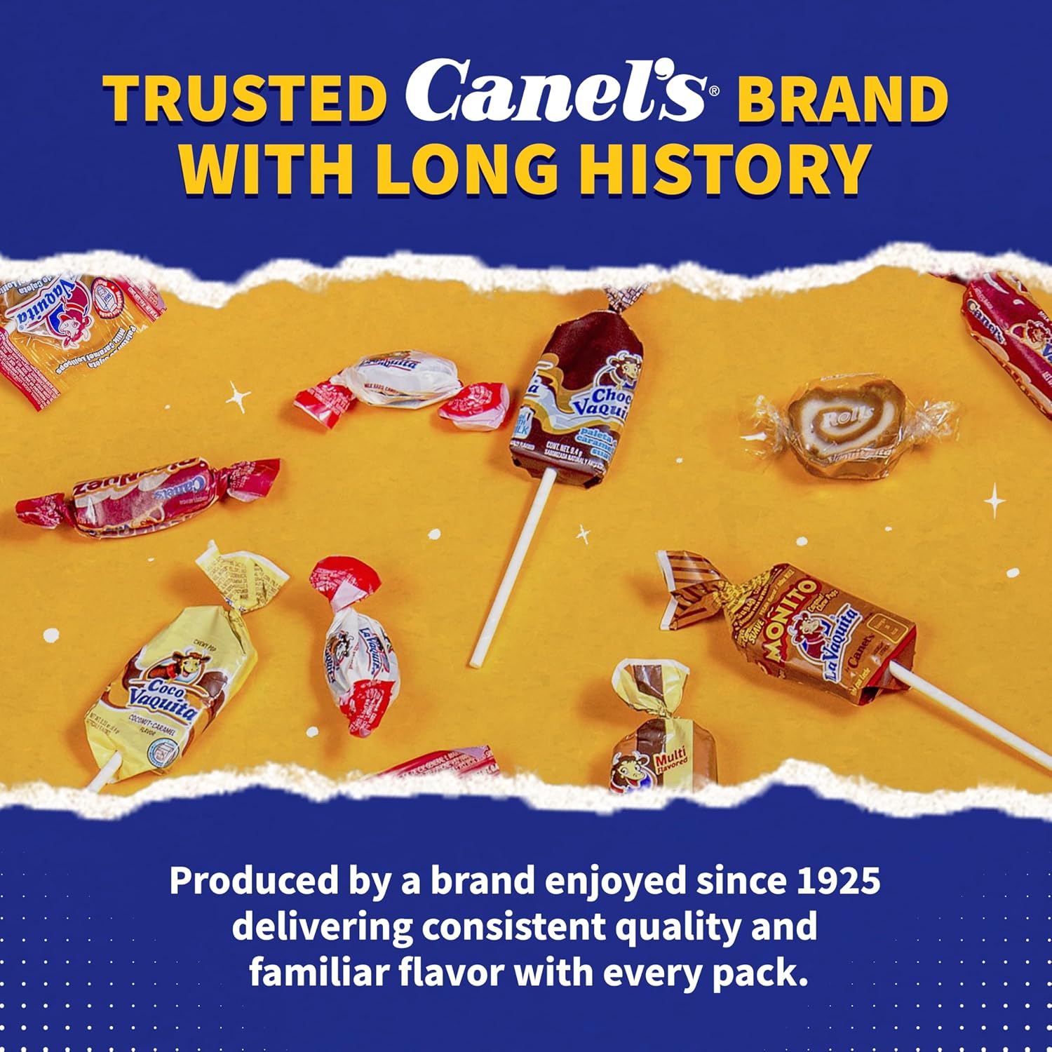 Canel's La Vaquita Assorted Milk Candy Mix, with Caramels, Coconut, Chocolate, and Pecan, Soft and Hard Candy and Lollipops, for Parties and Sharing, 2 Pound Bag (Pack of 1)