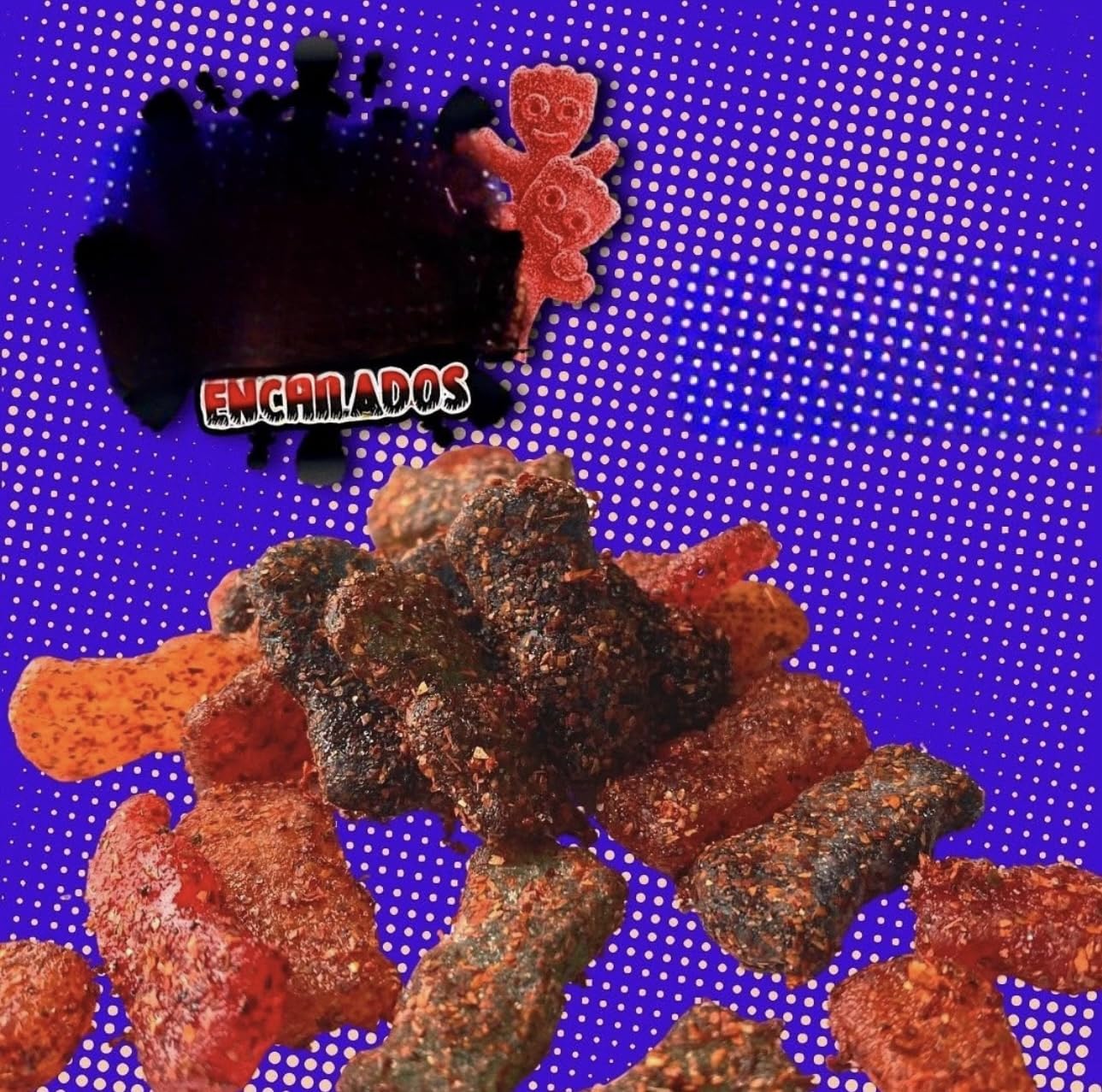 bloody sour kiddos gummys mexican dulces enchilados w/chamoy dip 11oz