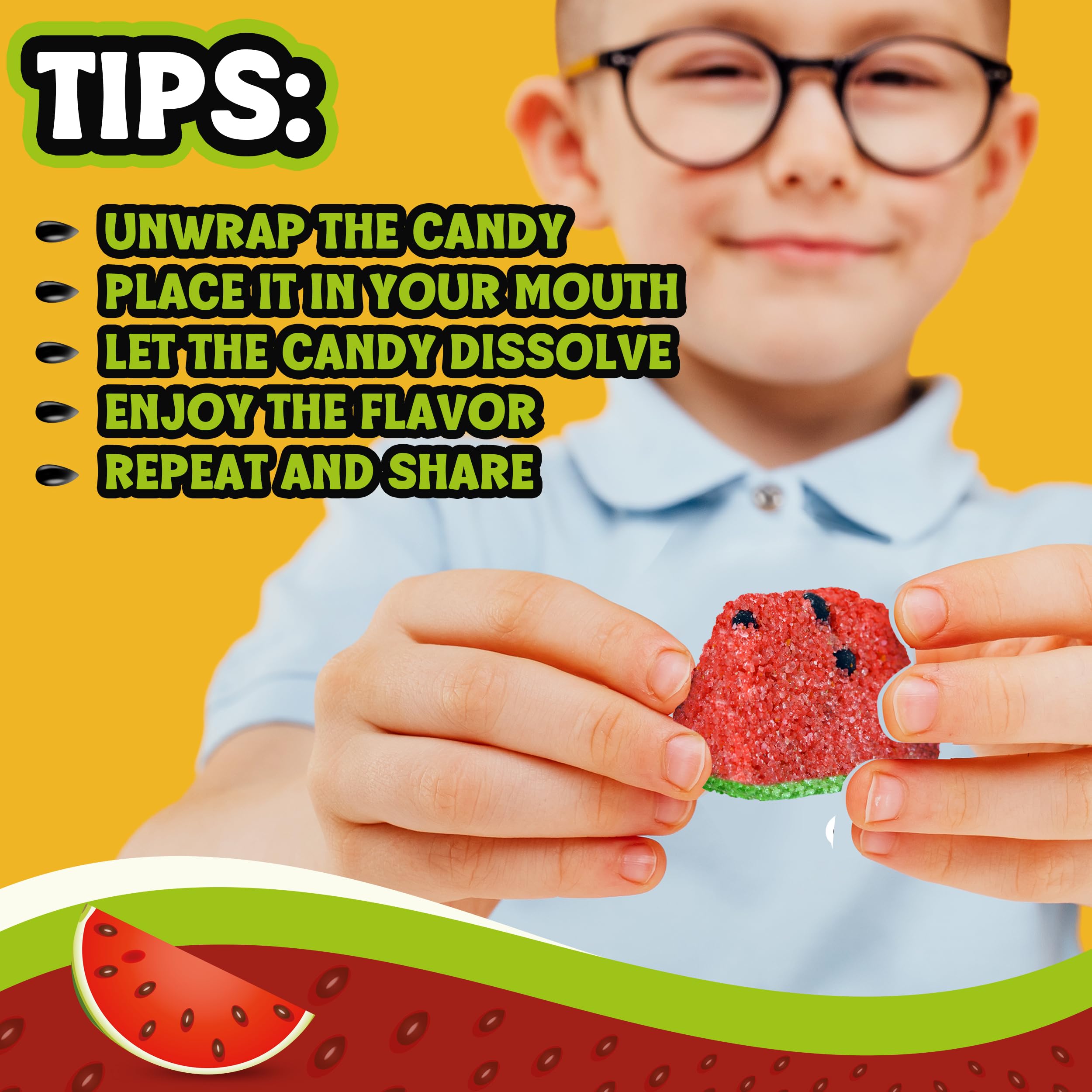Zandiitas Watermelon Candy 200 Pcs – Authentic Mexican Spicy & Sweet Dulces – Bulk Pack for Piñatas, Party Favors, Hispanic Candy Bowls & Traditional Mexican Treats