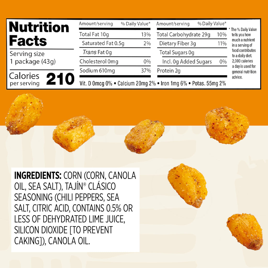 Snak Club Tajin Gummy Candy Fruit Rings, Gummies with Chili and Lime Seasoning, Mild Spice, Gluten-Free and Vegan Snacks, Assorted Variety, Mango, Pineapple, Peach, Watermelon, Snack Size 12 Pack