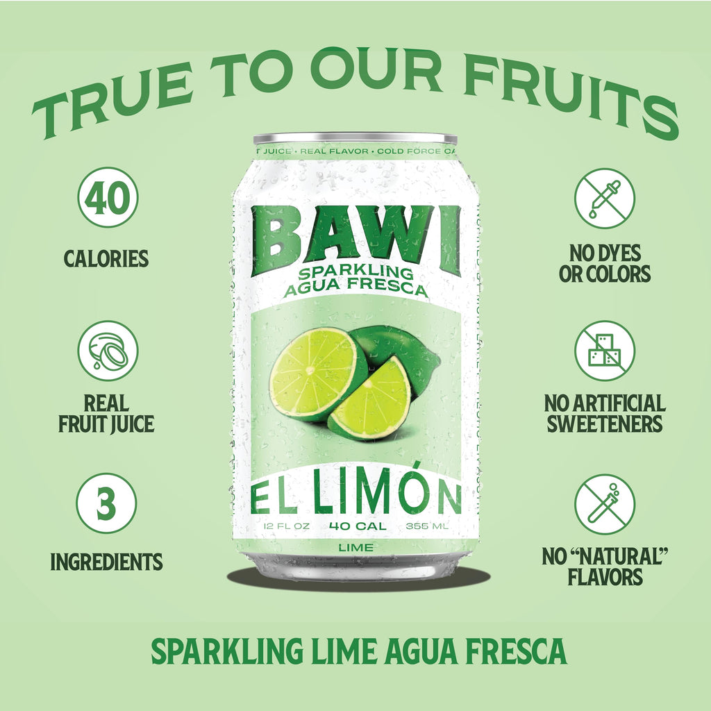 Bawi La Guayaba Sparkling Agua Fresca, Pink Guava with hints of Orange and Hibiscus, 12 Pack, 480 ml