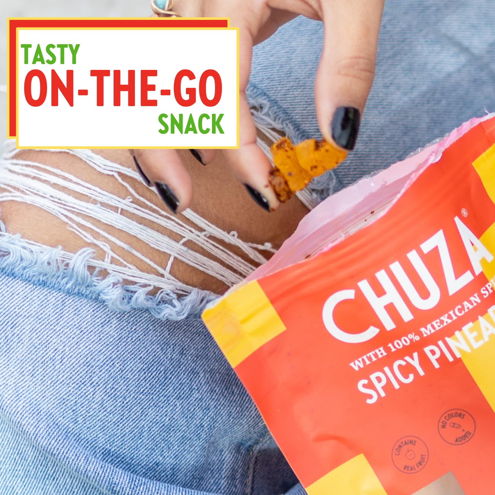 CHUZA Spicy Dried Mango Snacks Bites (4.5 oz. Pack of 2) – Mexican Candy Style Sweet Chili Dried Mango, with Chili Seasoning, Chili Powder, Dried Fruit Snacks, Spicy Snacks
