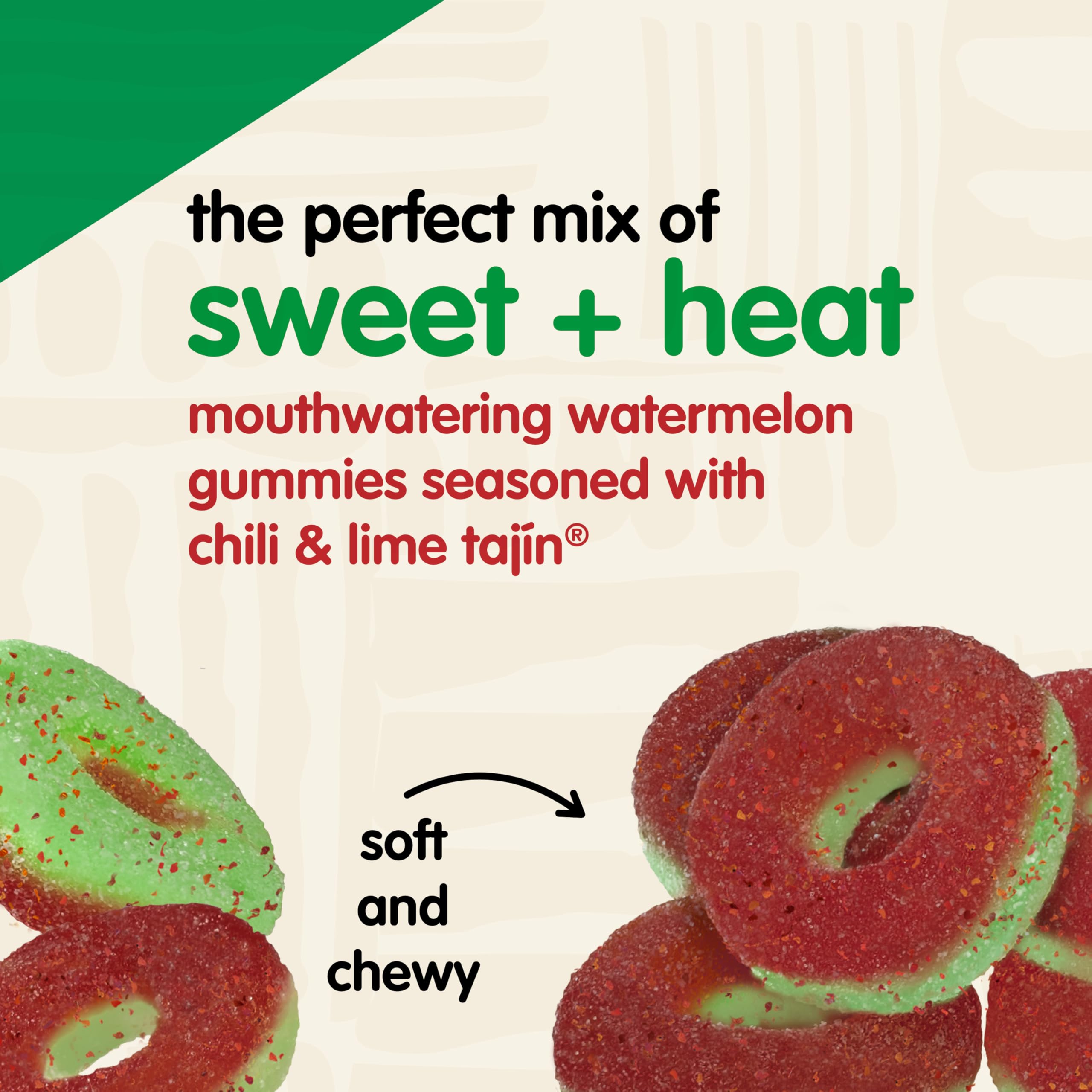 Snak Club Tajin Mango Rings Gummy Candy, Fruit Candy Gummies with Chili and Lime Seasoning, Mild, Gluten-Free and Vegan Snacks, 11 oz Resealable Bag