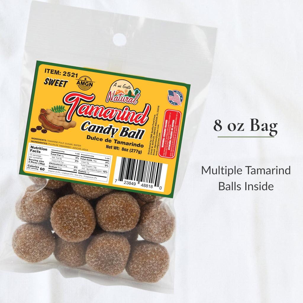 A Mi Gusto Natural Spicy Tamarind Candy Balls, 8 oz – Tamarind Candy with Chili Made with Simple Ingredients