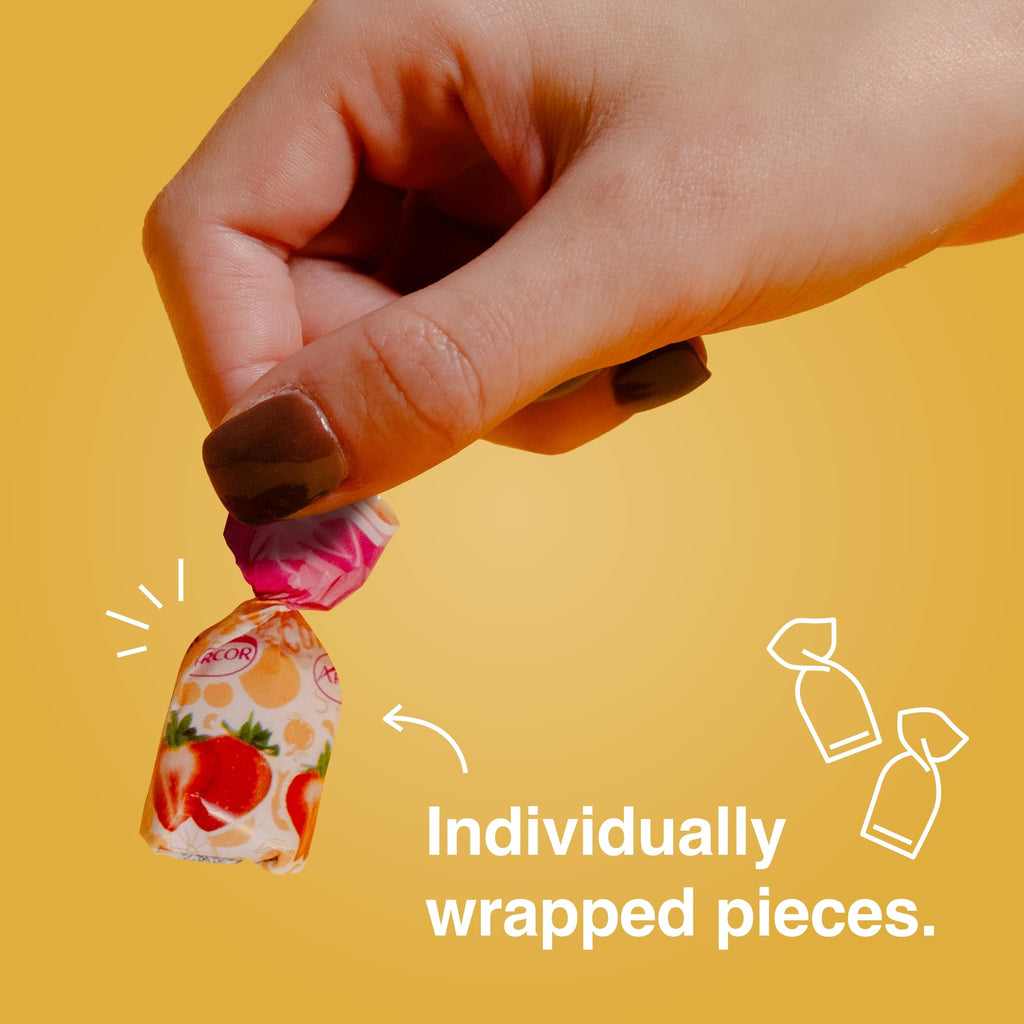 Strawberry Hard Candy Individually Wrapped by Cambie, 2 lbs of Strawberry Candy with a Deliciously Sweet Hard Exterior with a Soft, Fruit-Filled Center