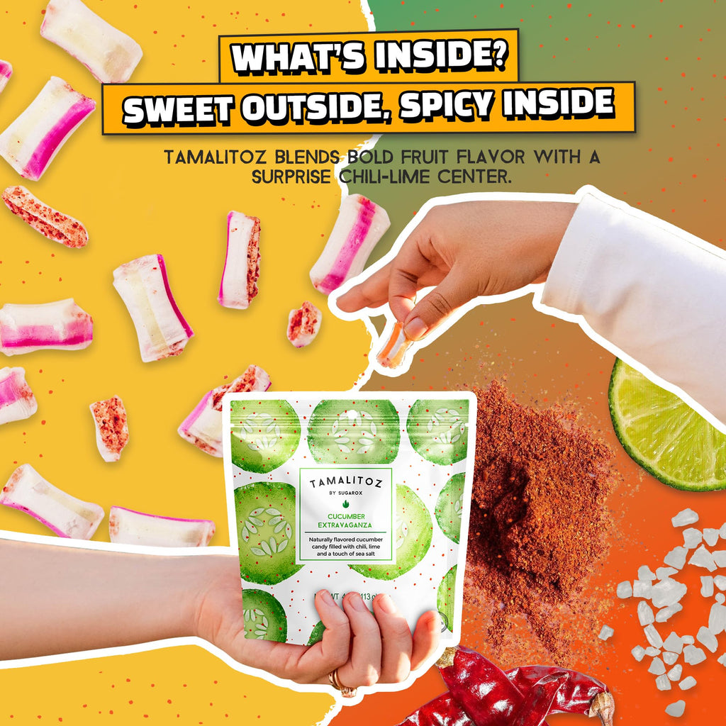 Tamalitoz Variety Pack – Spicy Mexican Hard Candy with Chile, Lime & Sea Salt, 8 Flavors: Mango, Cucumber, Tamarind, Watermelon, Pineapple, Blood Orange, Green Apple, Cherry – 8 Bags (4oz Each)