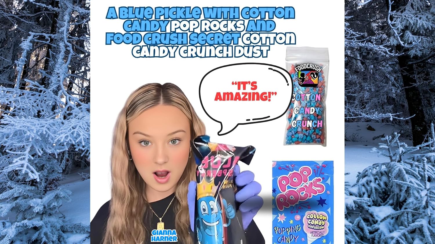 Cotton Candy Pickle Kit For 2 |20 Pieces| 2 X Cotton Candy Crunch, Pop Rocks, Blue Raz Pickles, Lucas Gusano Chamoy, Skwinkles, social media trend items gifts for kids teen girls boys